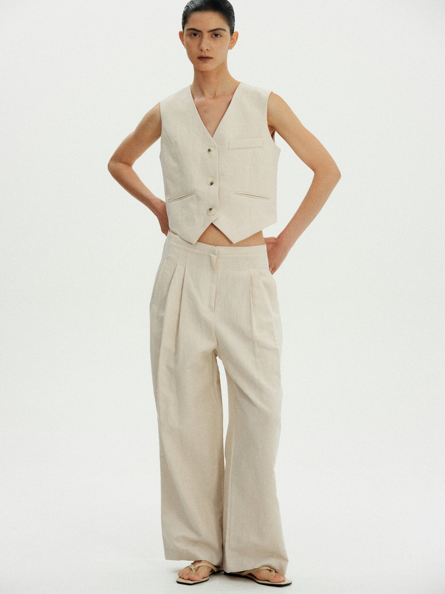 Linen-Cotton Waistcoat, Nougat
