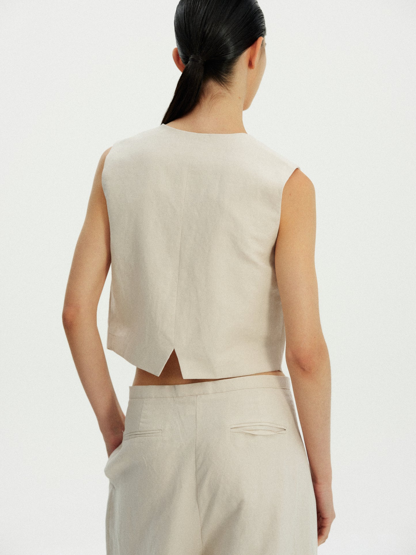 Linen-Cotton Waistcoat, Nougat