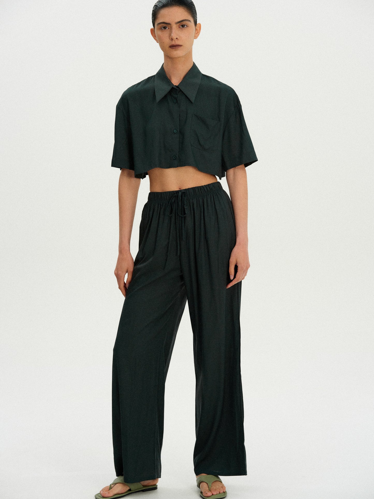 Cropped Rayon Shirt, Sacramento