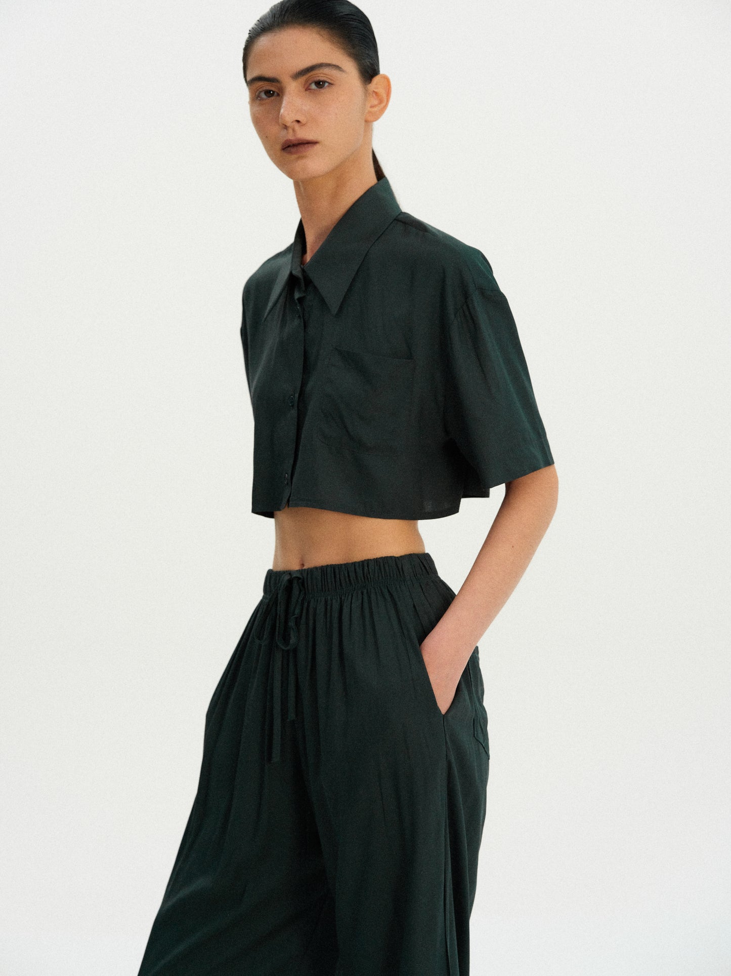 Cropped Rayon Shirt, Sacramento