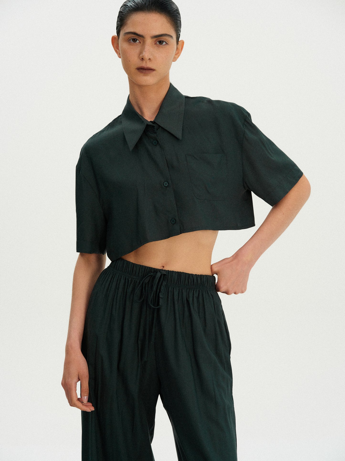 Cropped Rayon Shirt, Sacramento