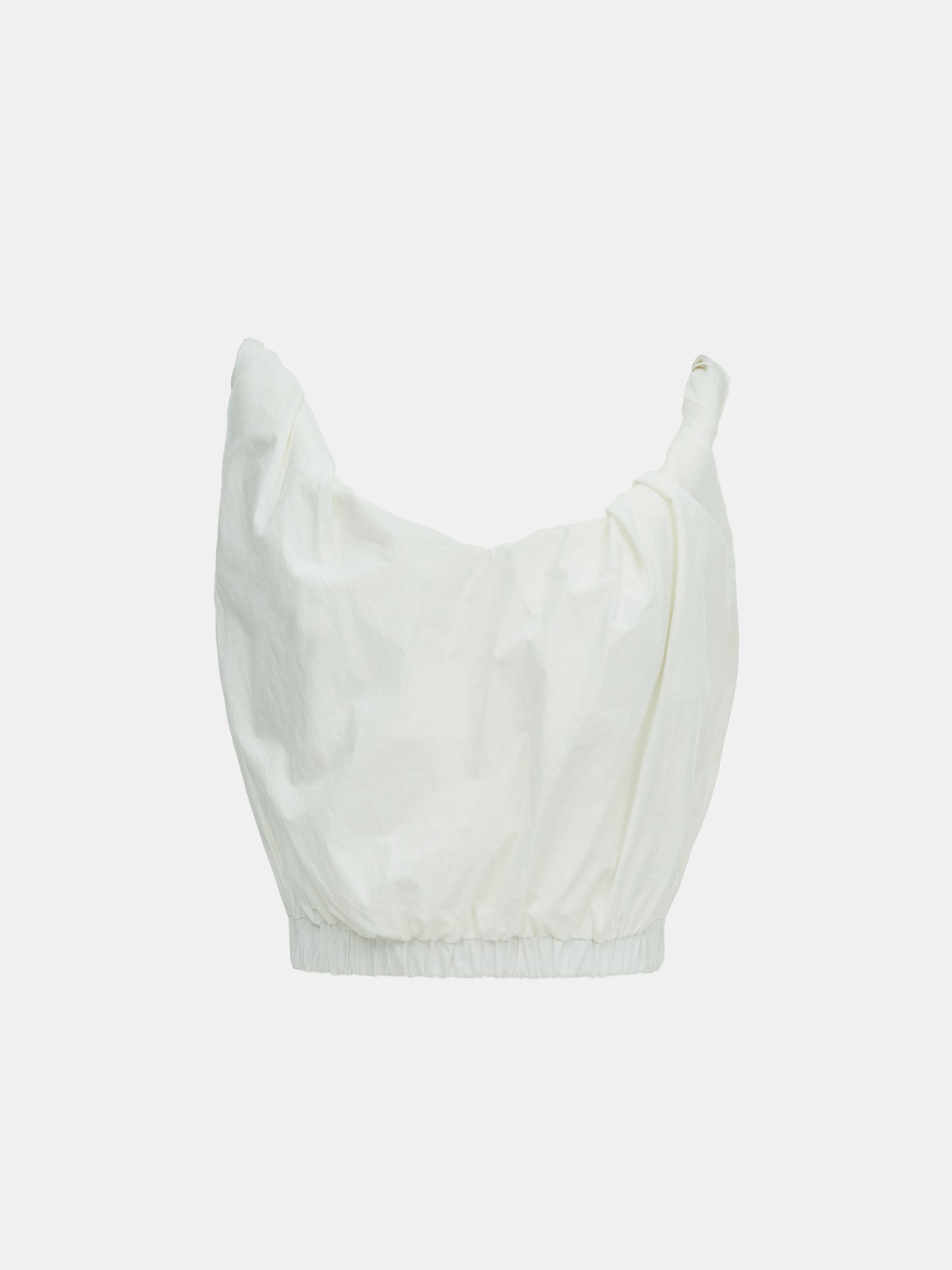Gathered Cotton Camisole, White