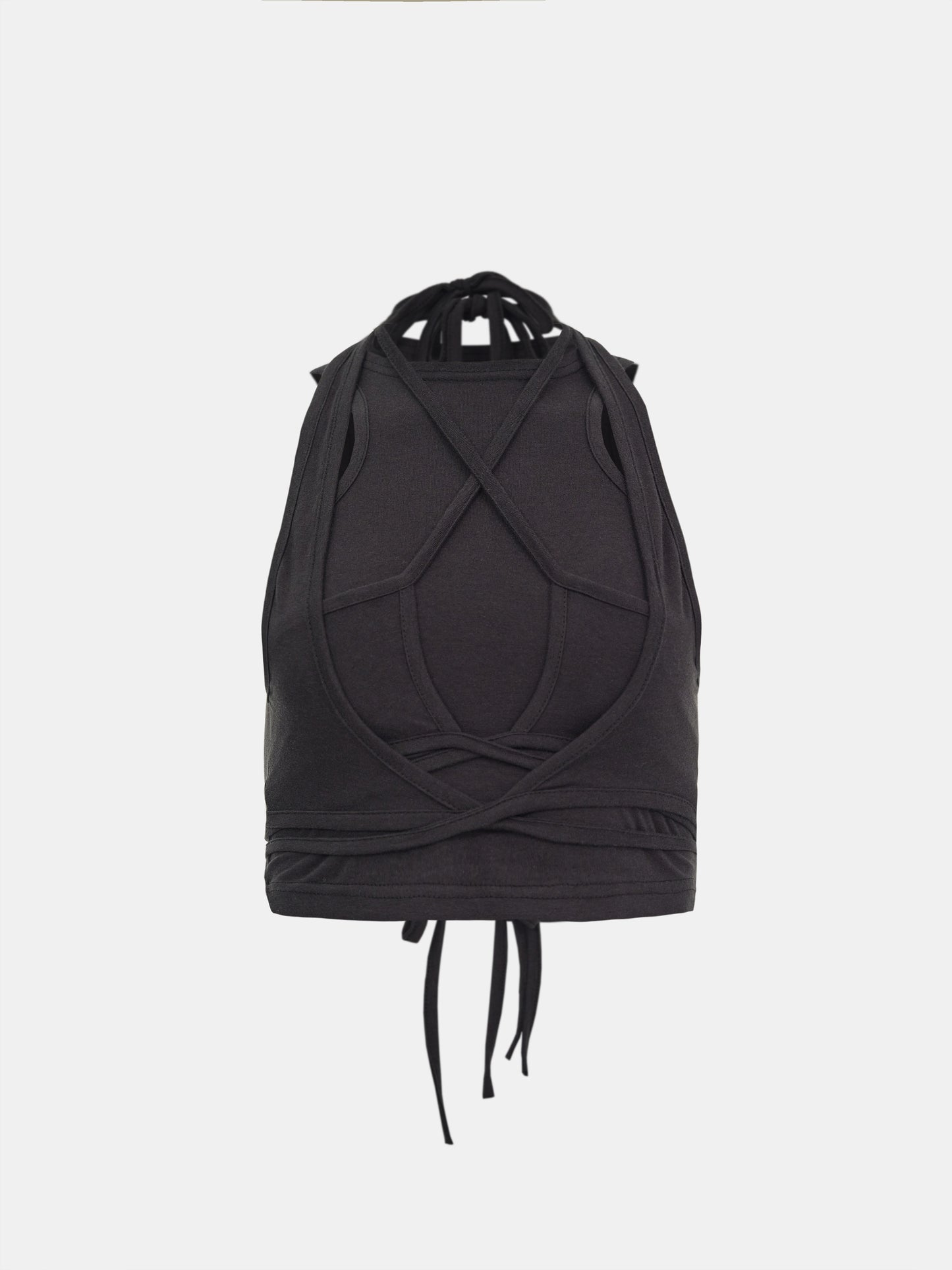 Tie-Up Sleeve Triple Tank Set, Black