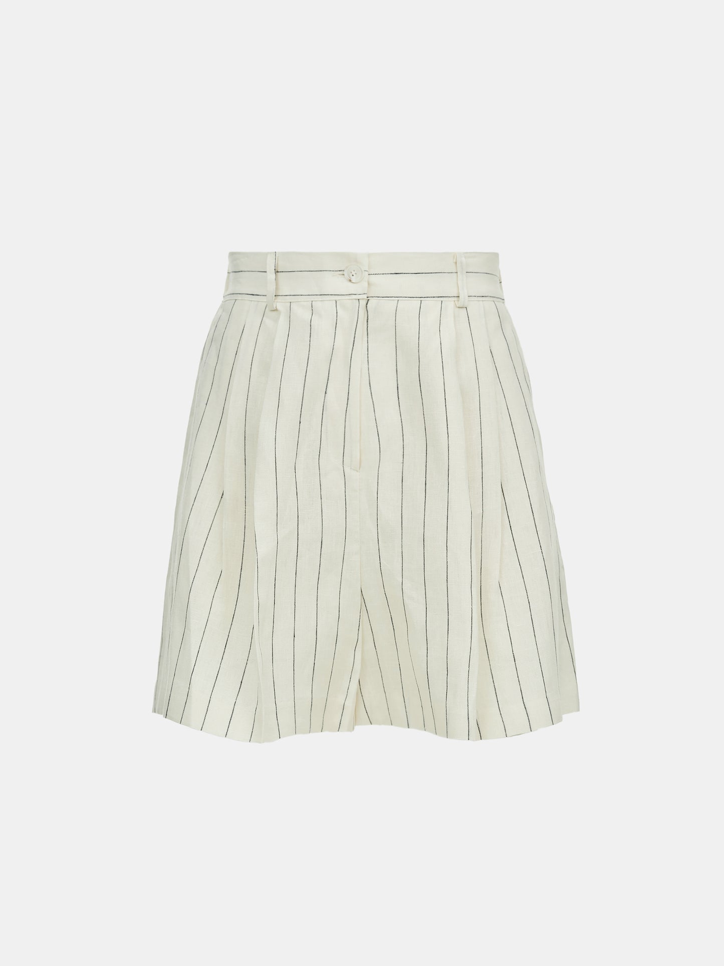 Linen Pinstripe Shorts, Ivory