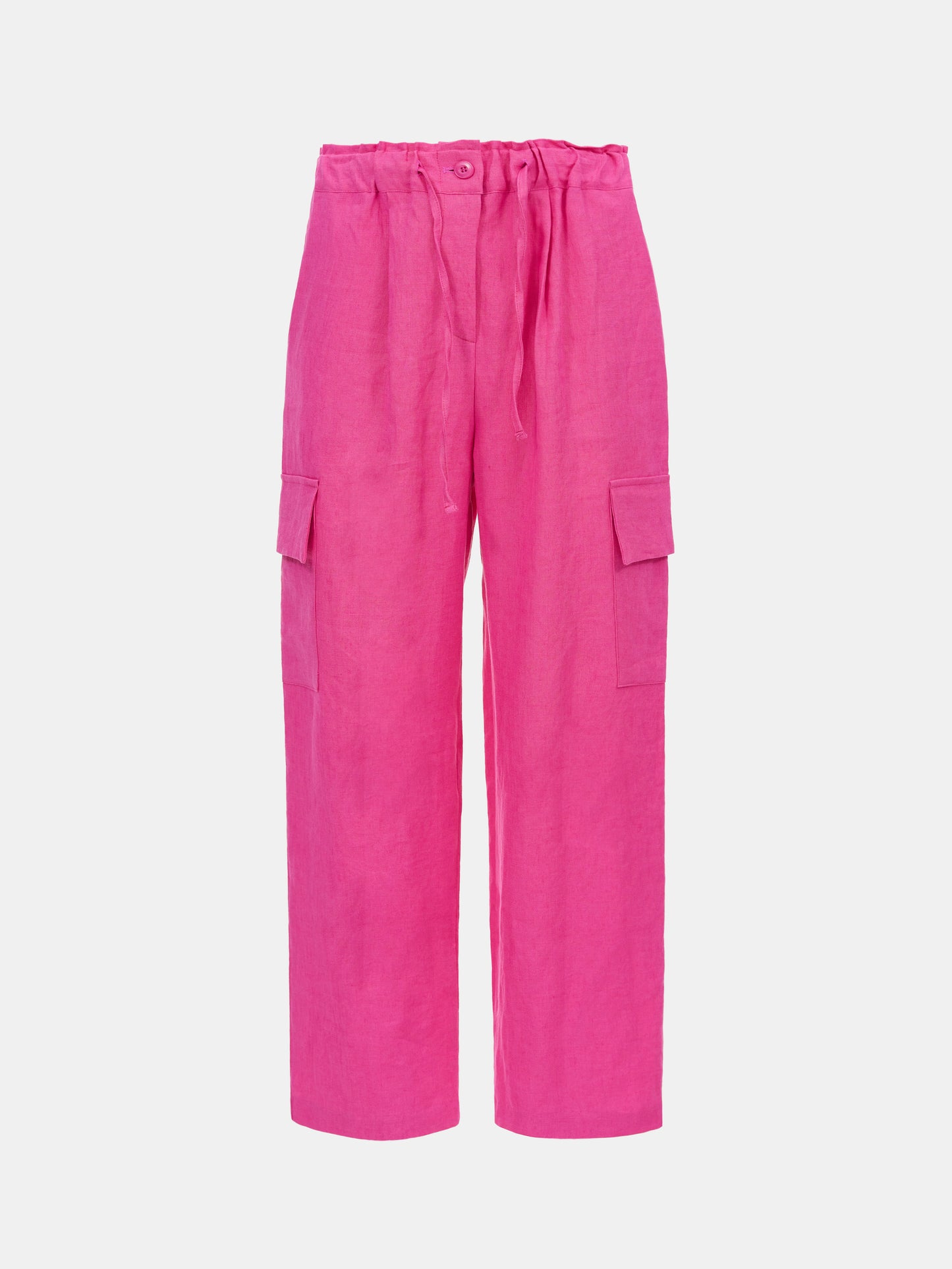 Linen Work Pants, Magenta