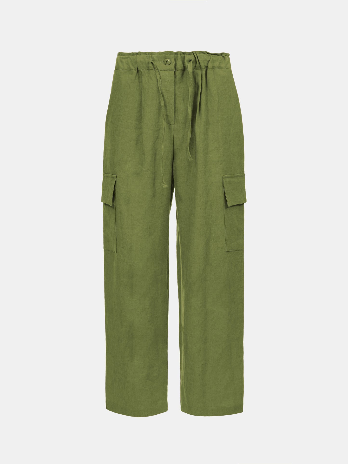 Linen Work Pants, Moss Green
