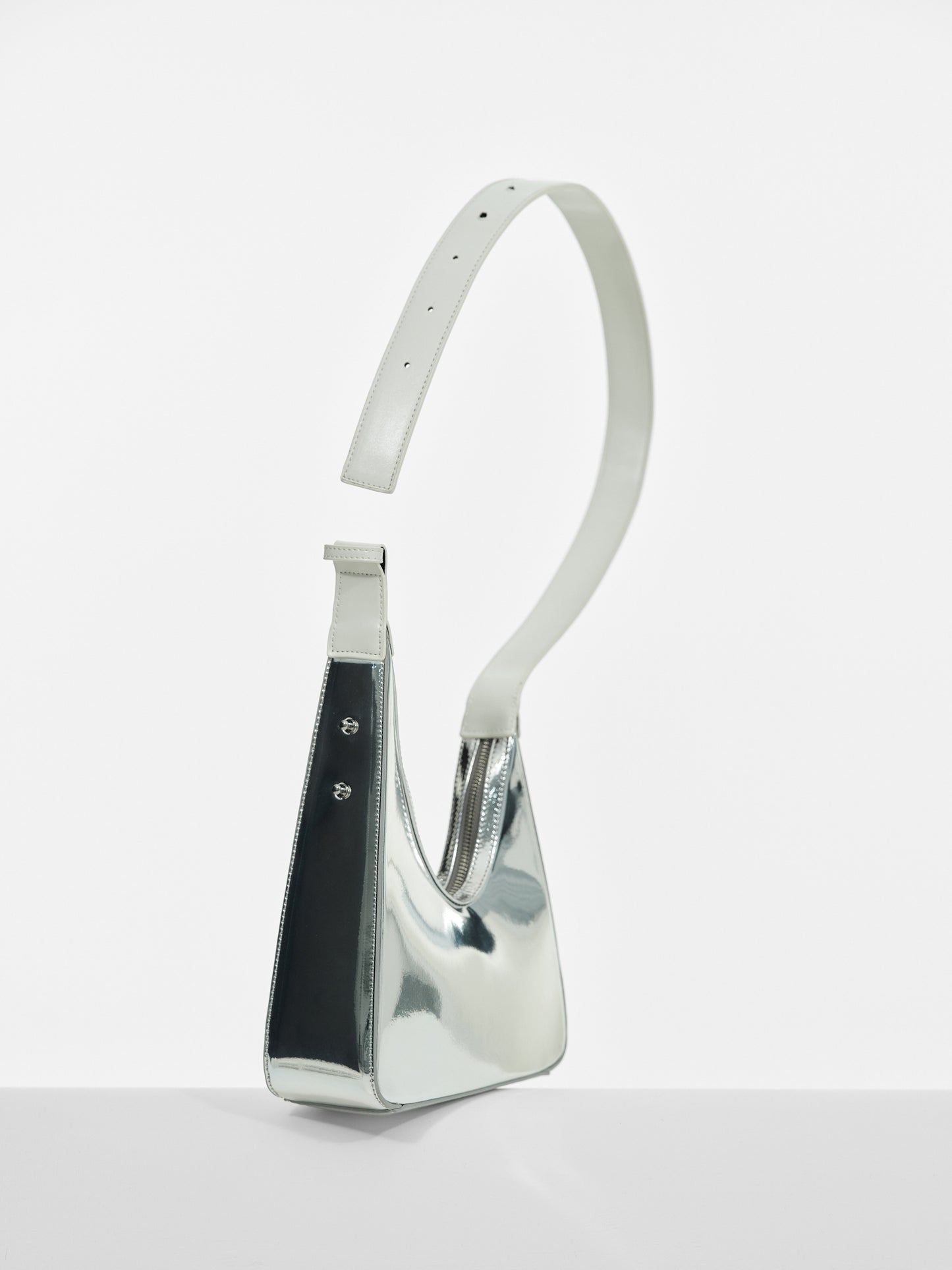 Asymmetric Shoulder Bag, Silver