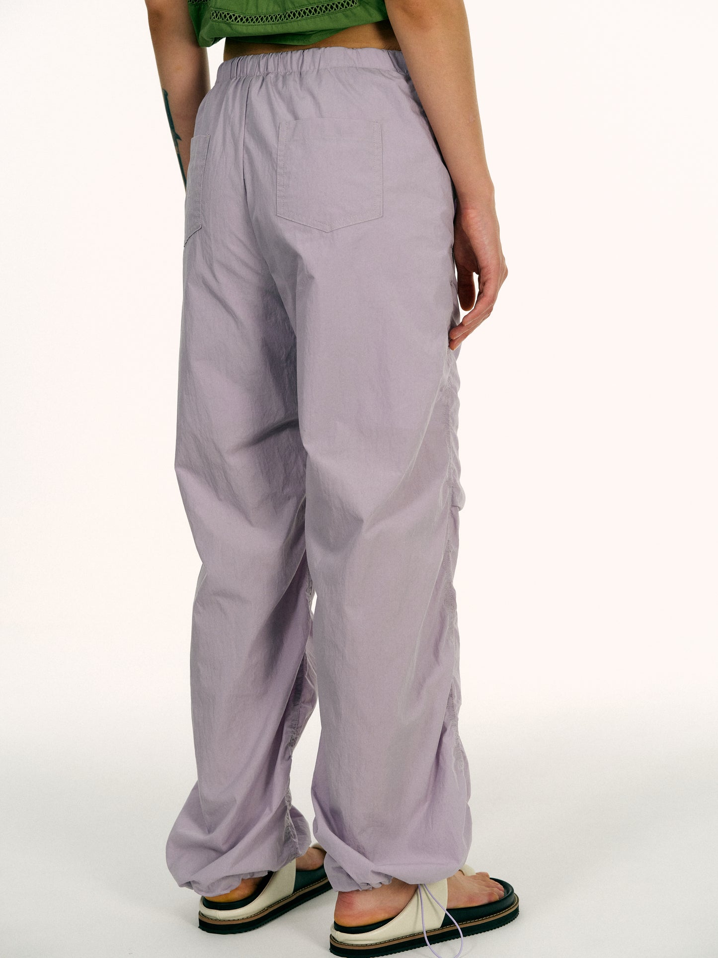 Gathered Track Pants, Lavender