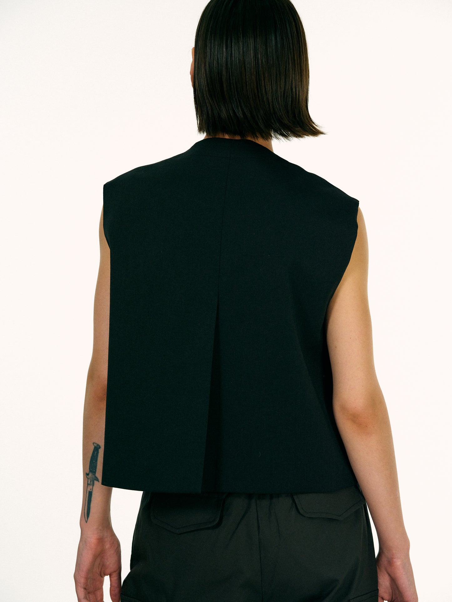 Boxy Pocket Vest, Black