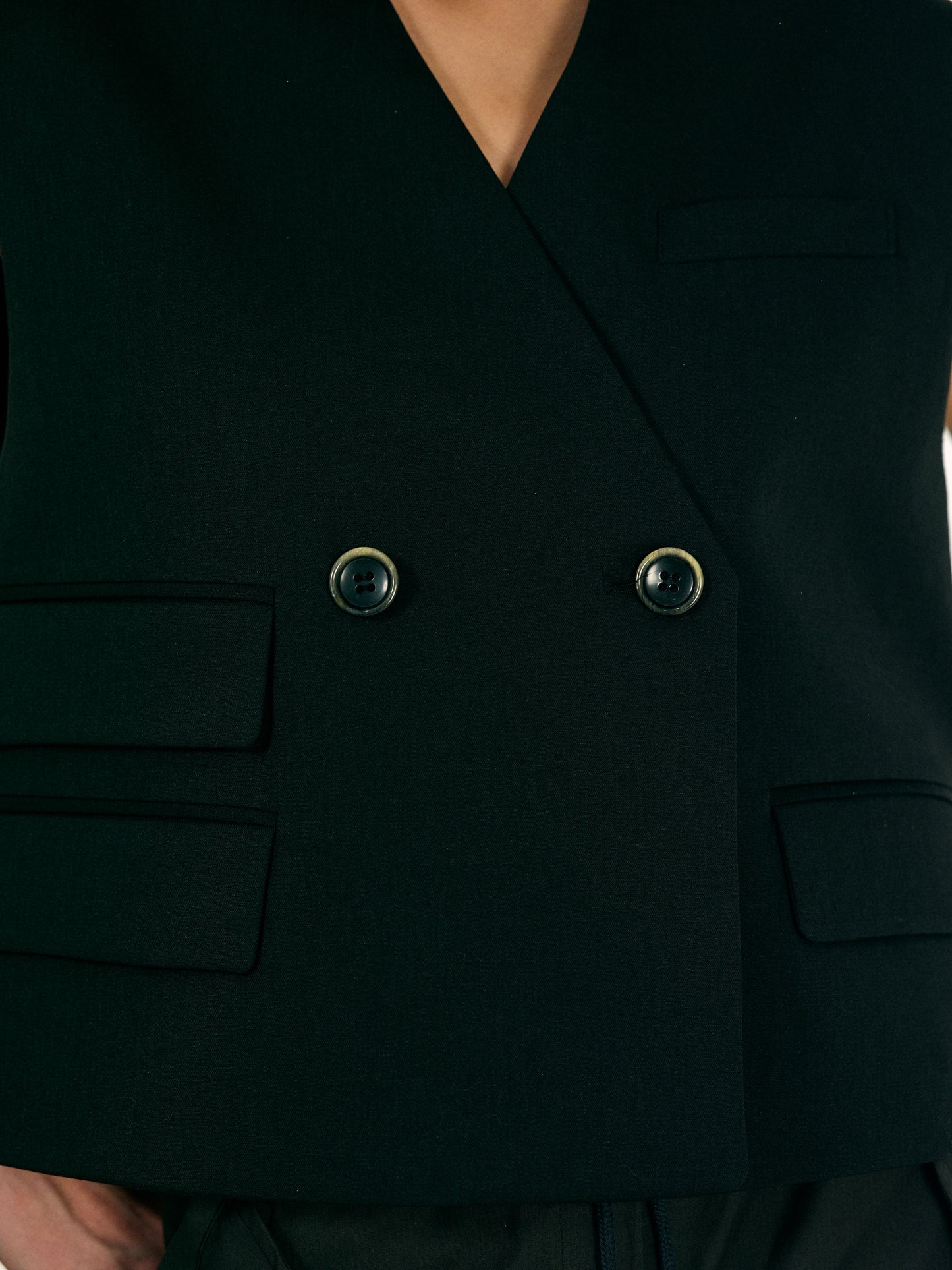 Boxy Pocket Vest, Black