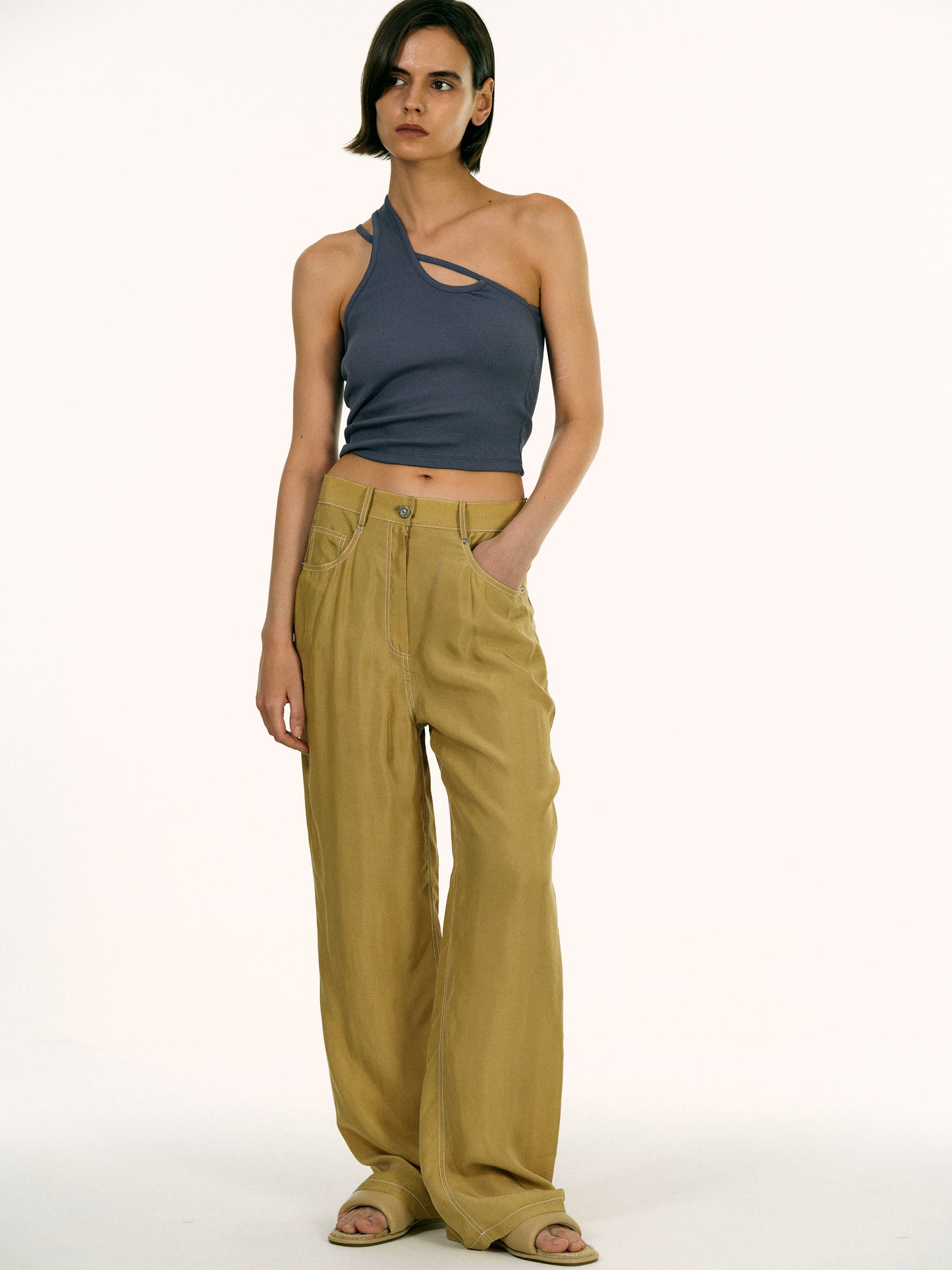 Recycled Cupra Trousers, Muted Butternut