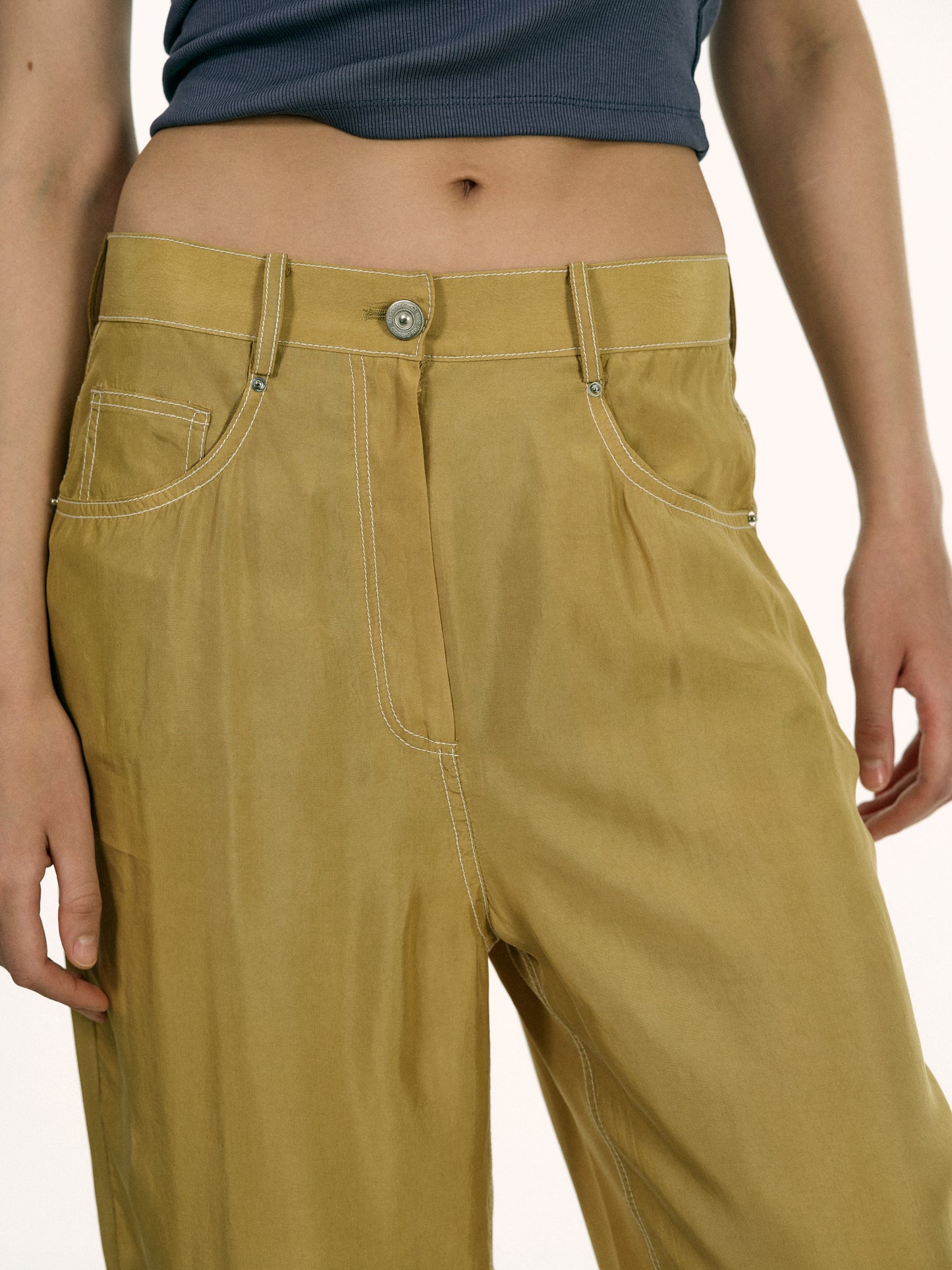 Recycled Cupra Trousers, Muted Butternut
