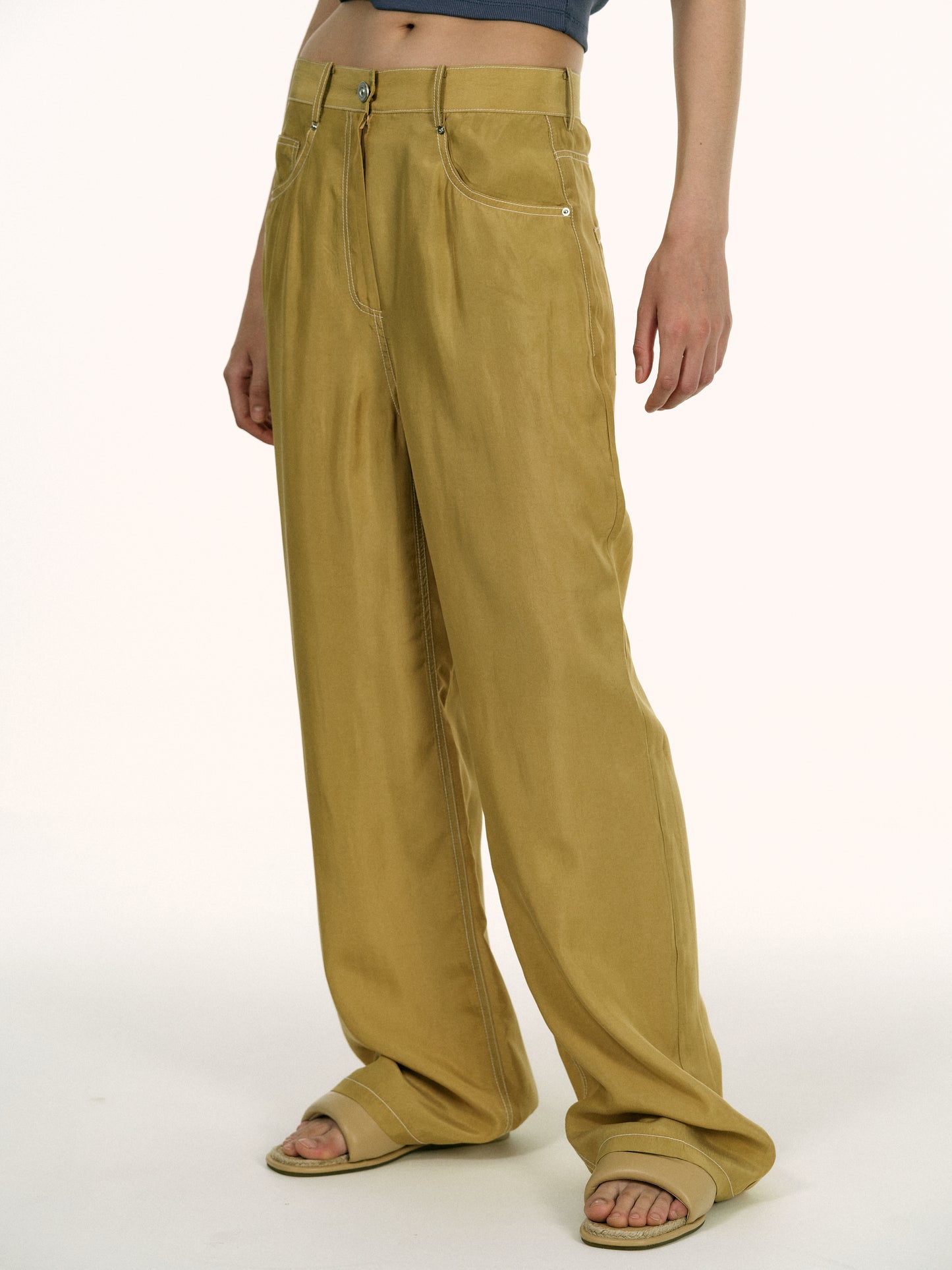 Recycled Cupra Trousers, Muted Butternut