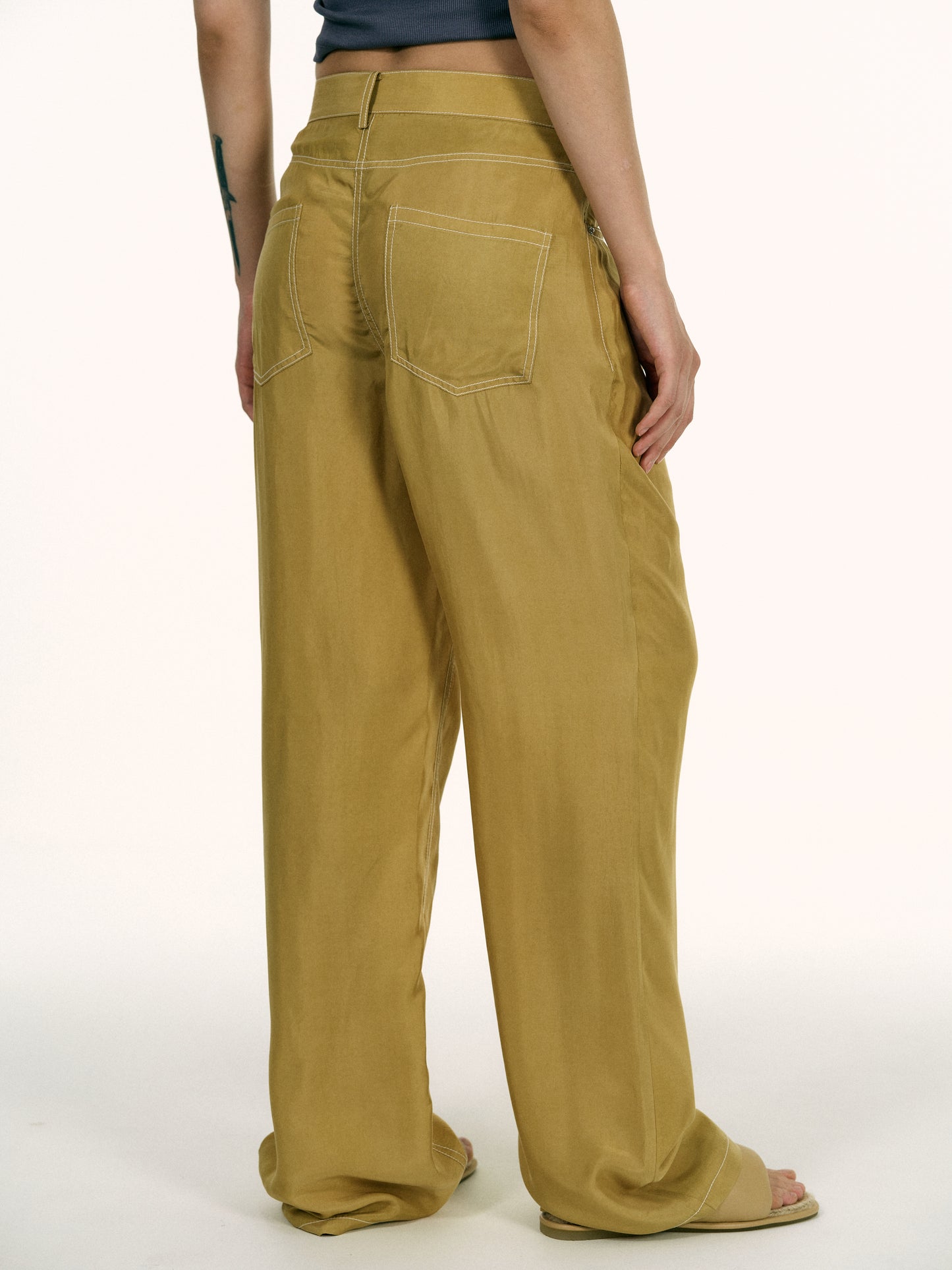 Recycled Cupra Trousers, Muted Butternut
