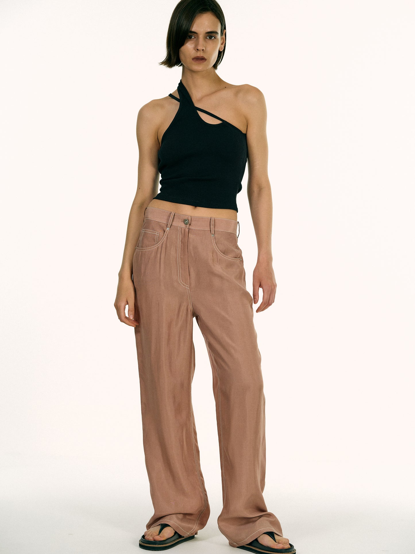 Recycled Cupra Trousers, Muted Clay