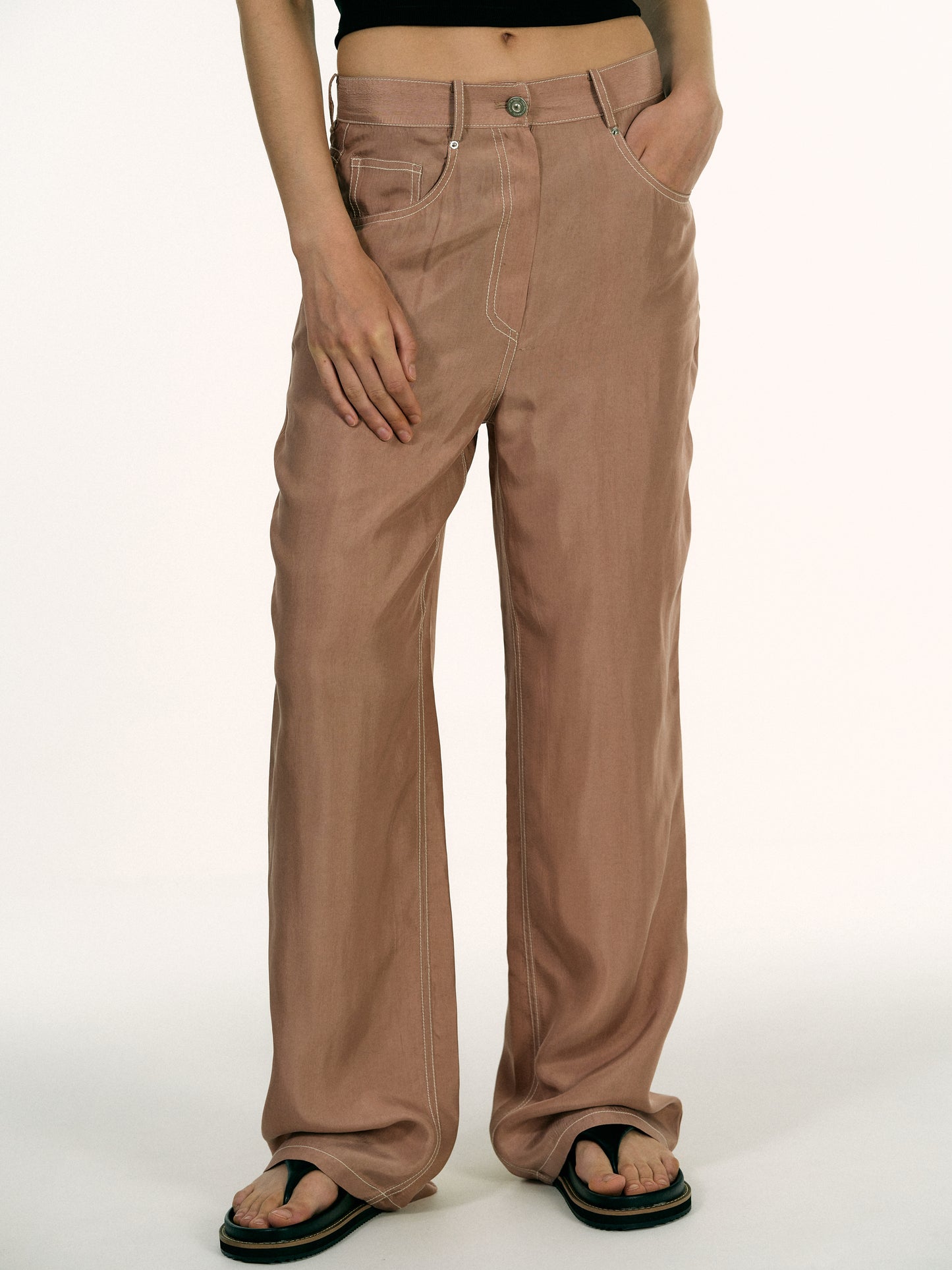 Recycled Cupra Trousers, Muted Clay