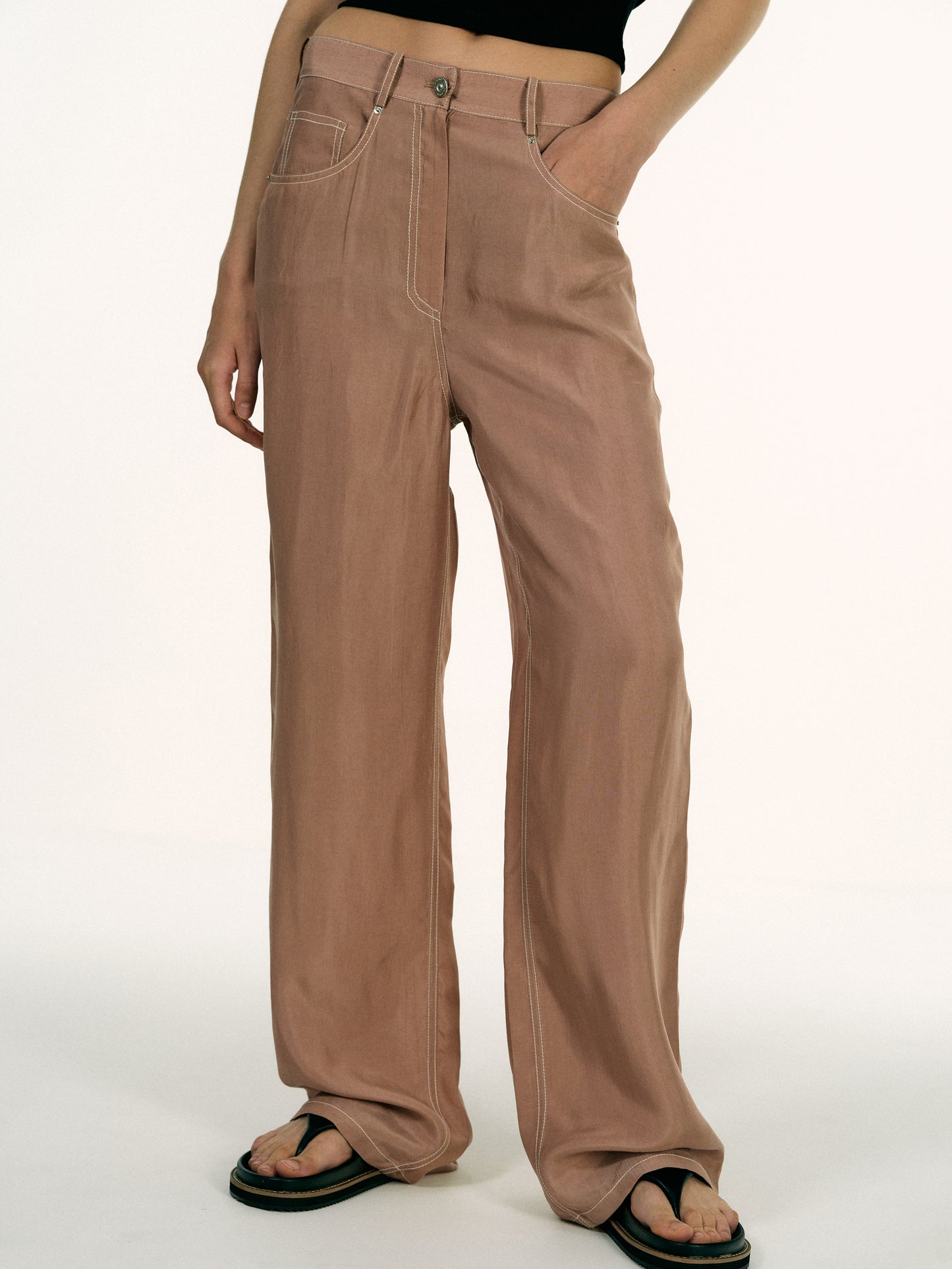 Recycled Cupra Trousers, Muted Clay