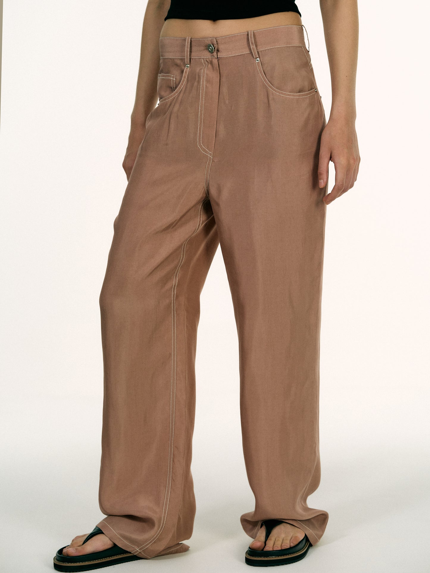 Recycled Cupra Trousers, Muted Clay
