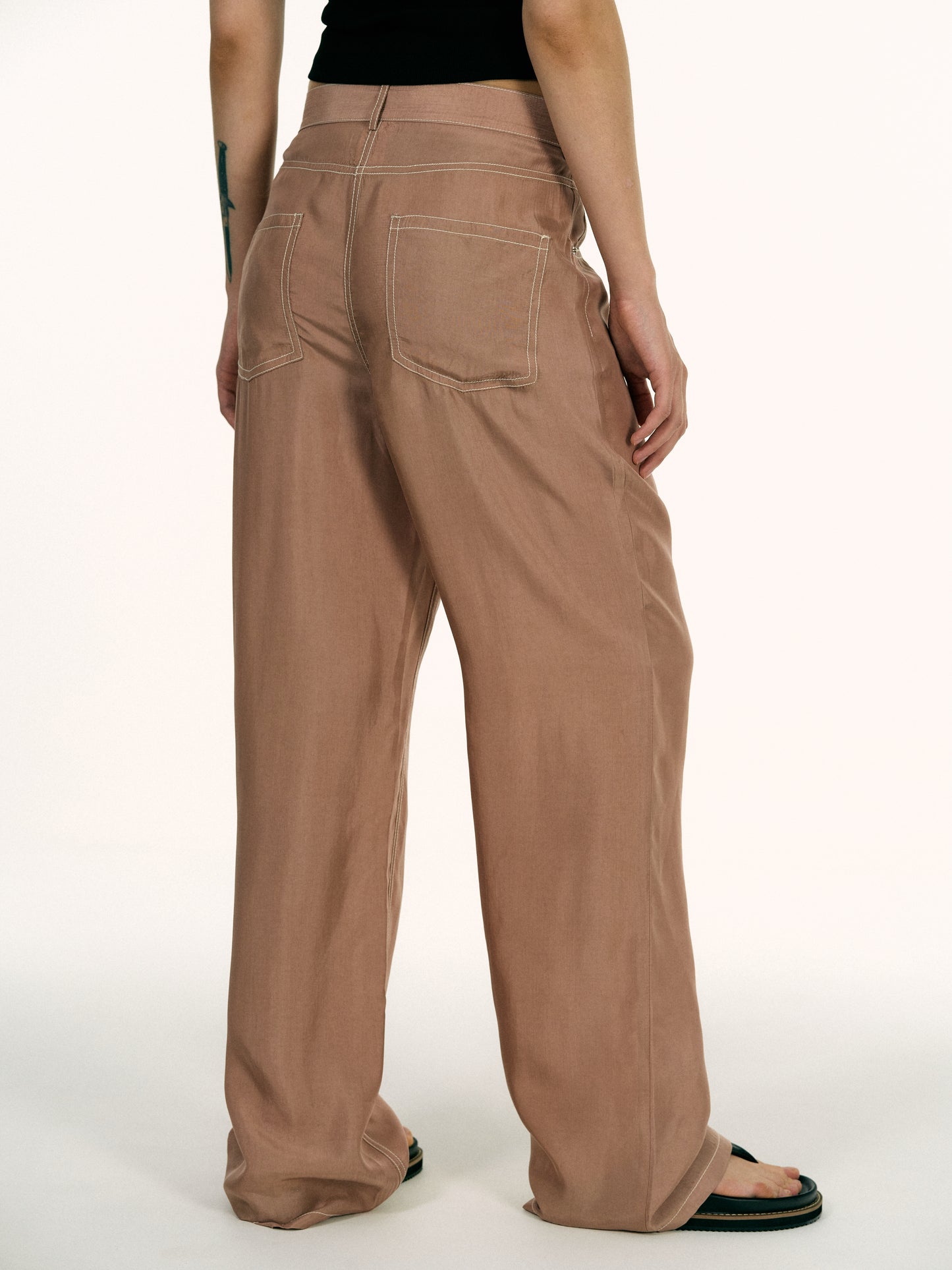 Recycled Cupra Trousers, Muted Clay