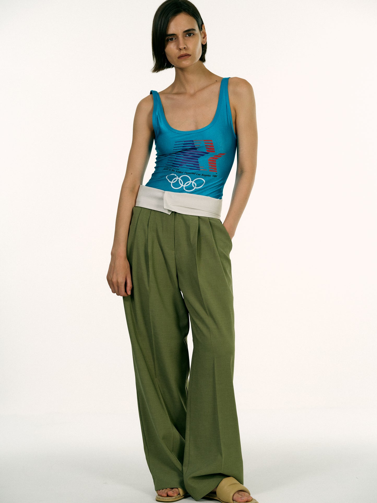 Olympics Graphic Singlet, Cyan Sheen