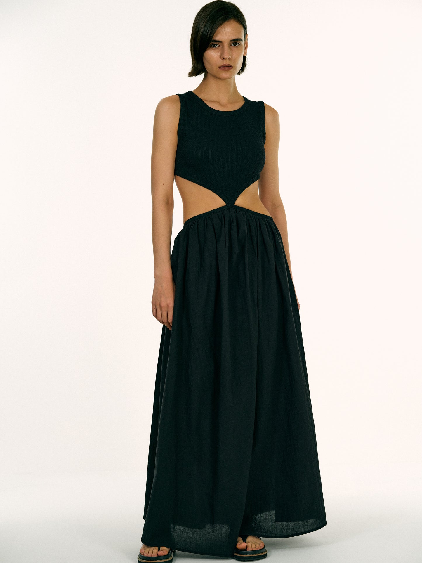 Teardrop Cotton Dress, Black