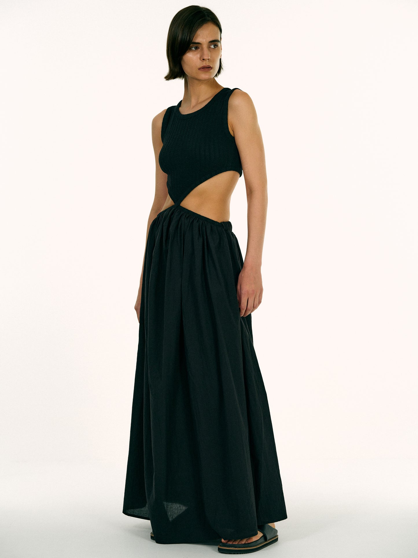 Teardrop Cotton Dress, Black