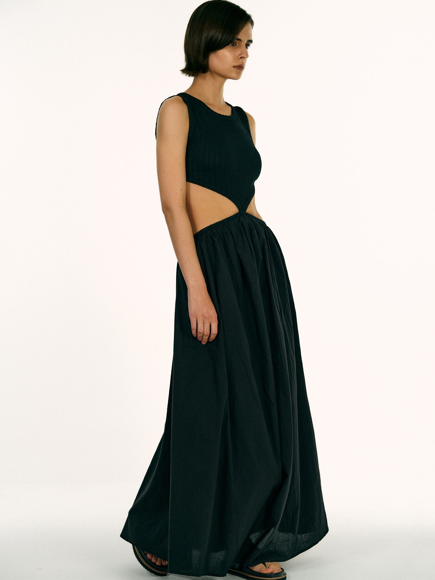 Teardrop Cotton Dress, Black