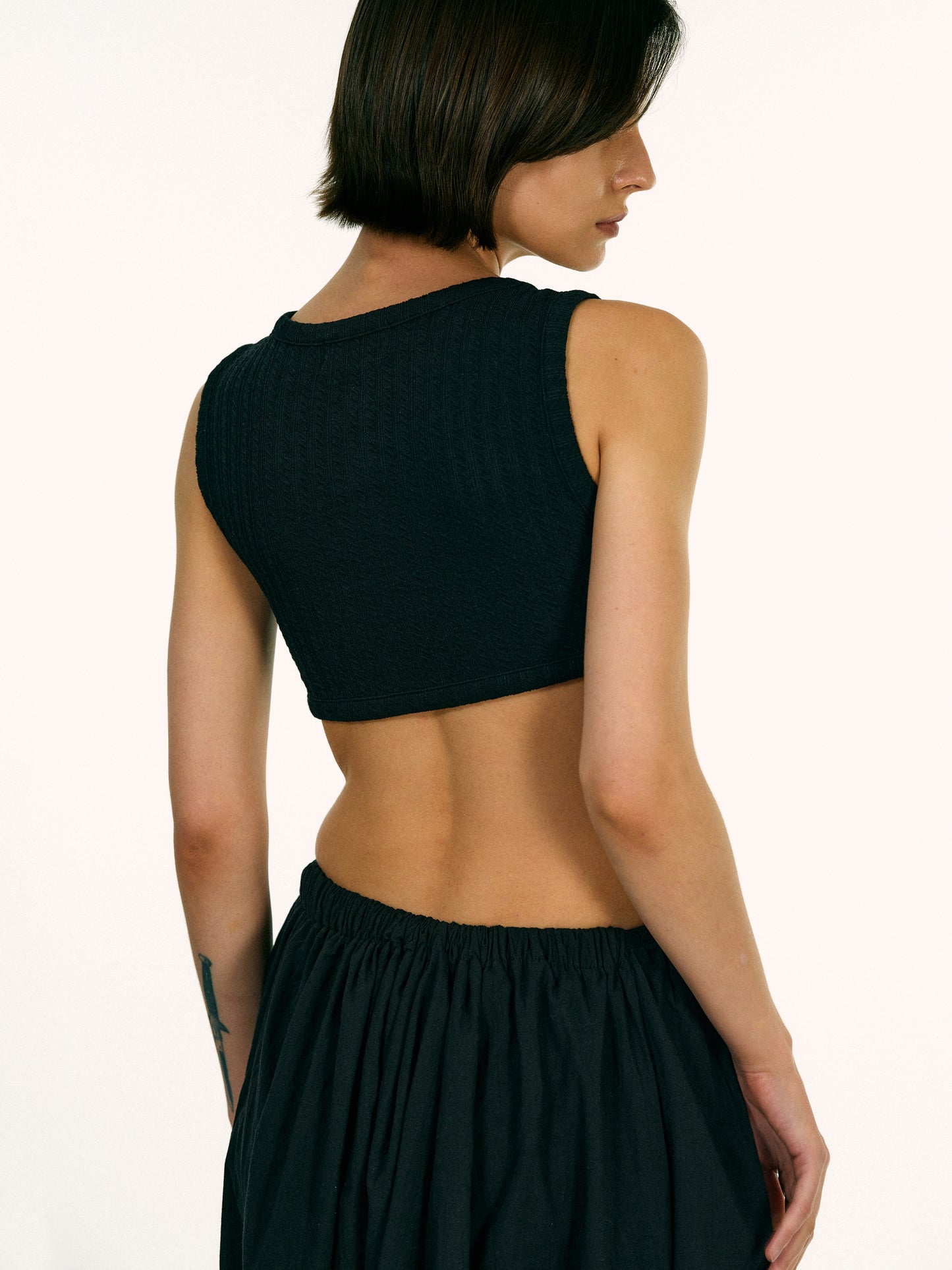 Teardrop Cotton Dress, Black
