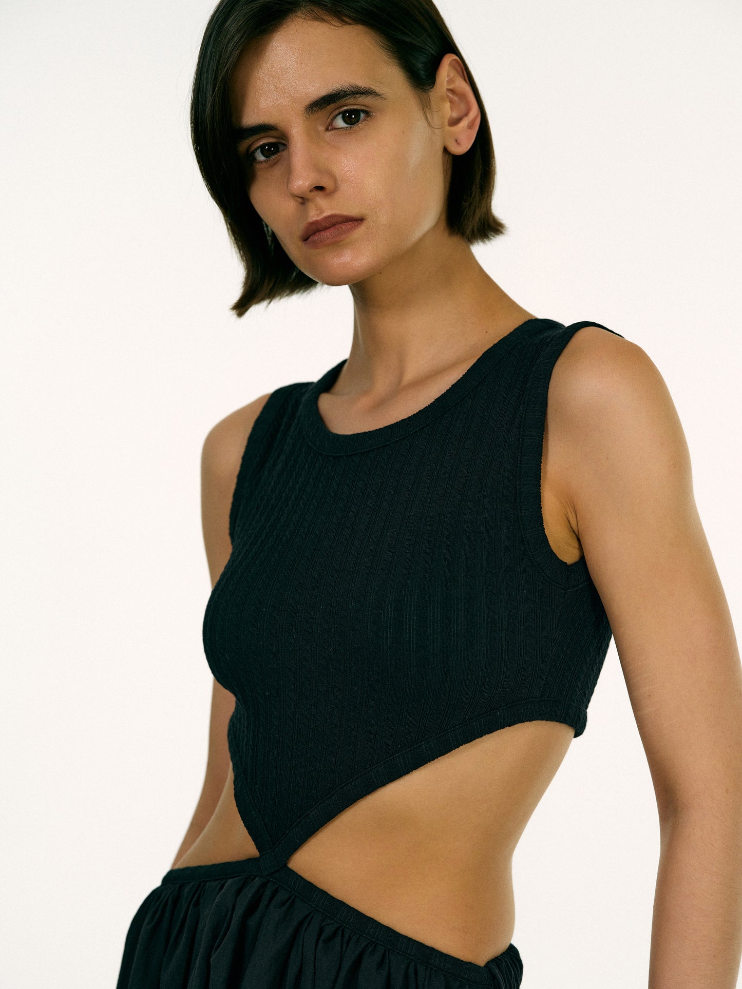 Teardrop Cotton Dress, Black