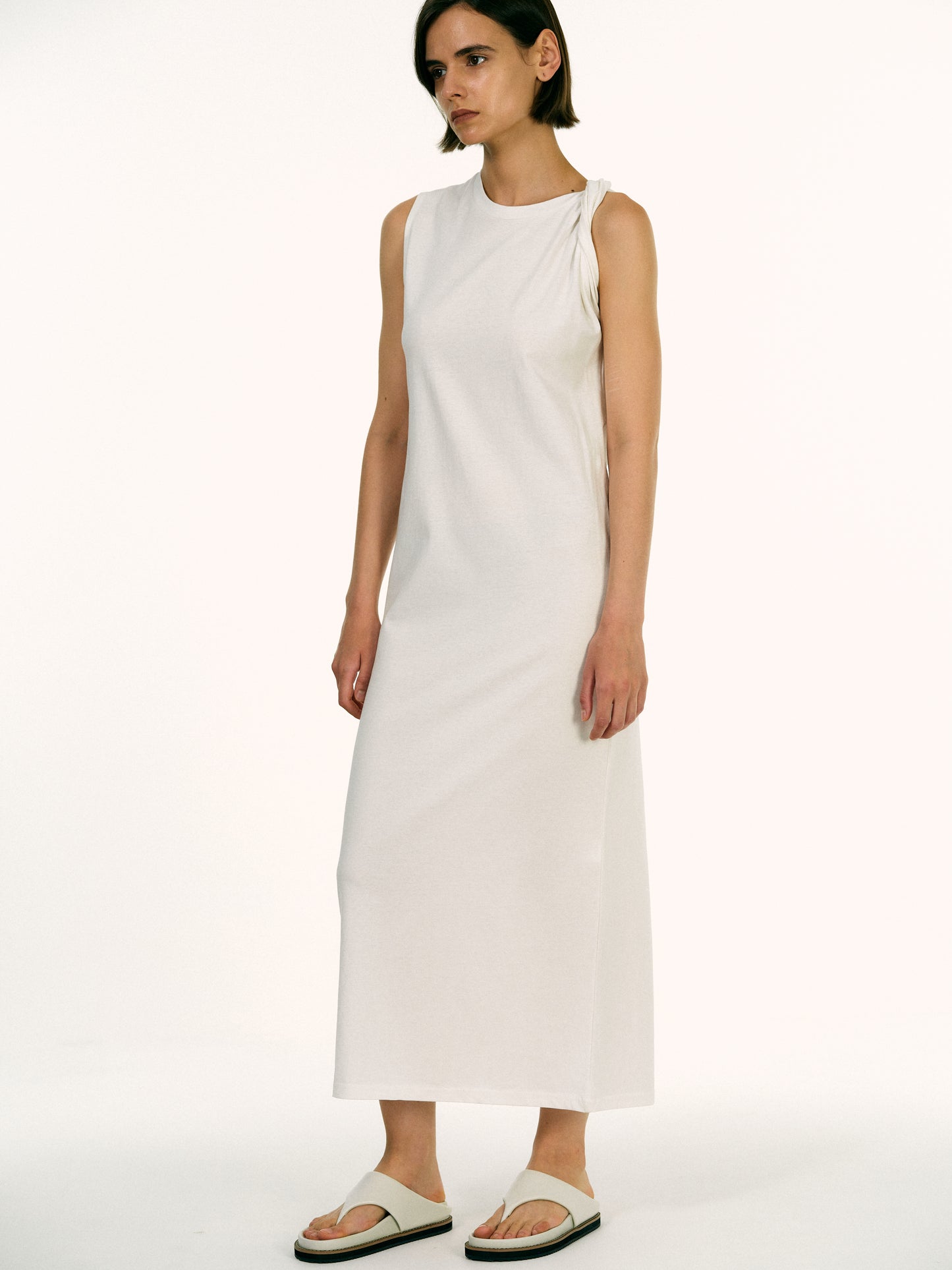 Twist Muscle Dress, White