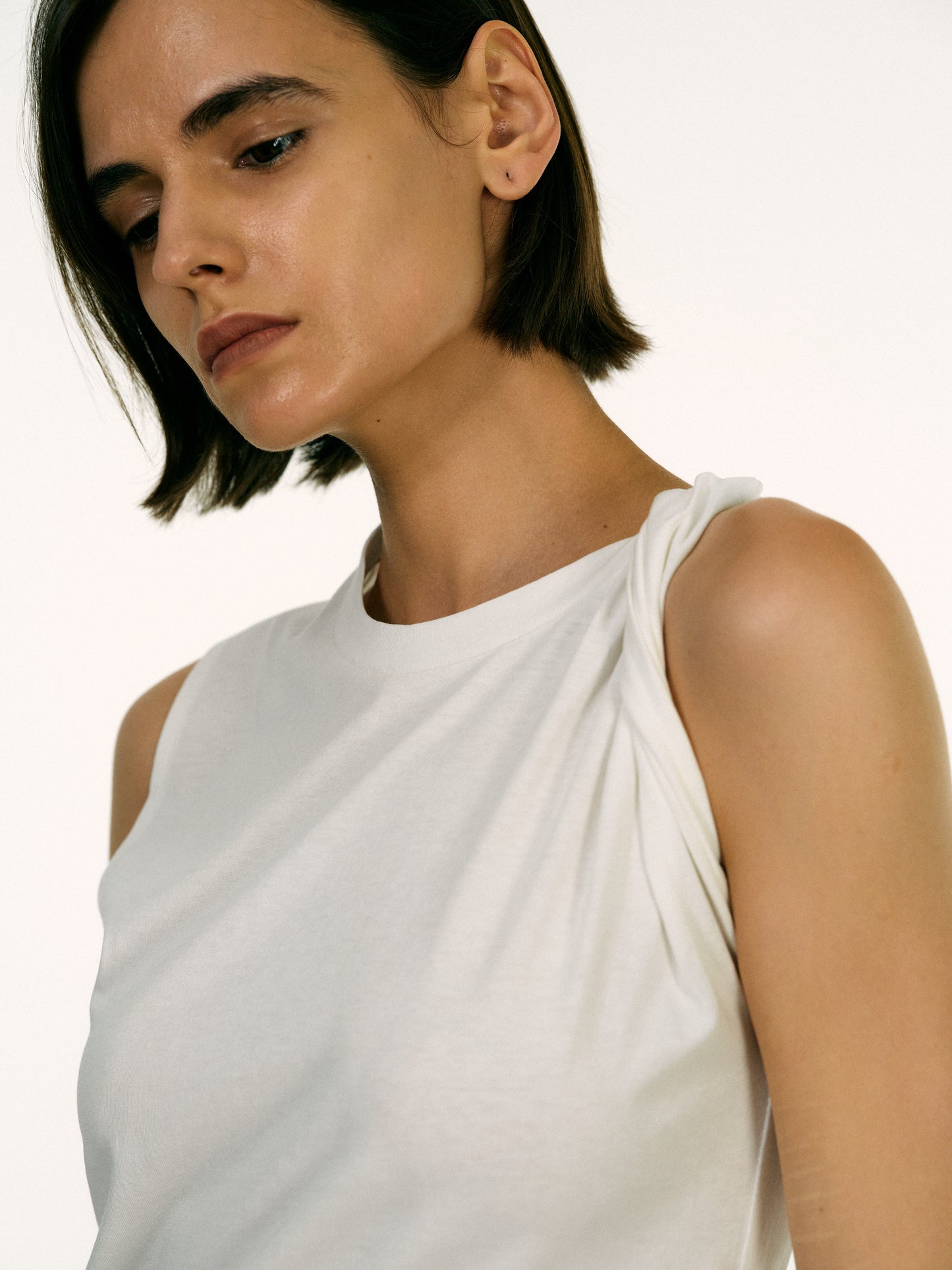 Twist Muscle Dress, White