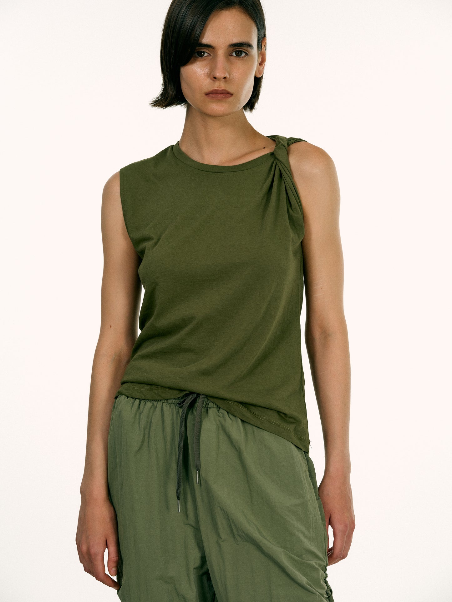 Twist Muscle Tank, Chive