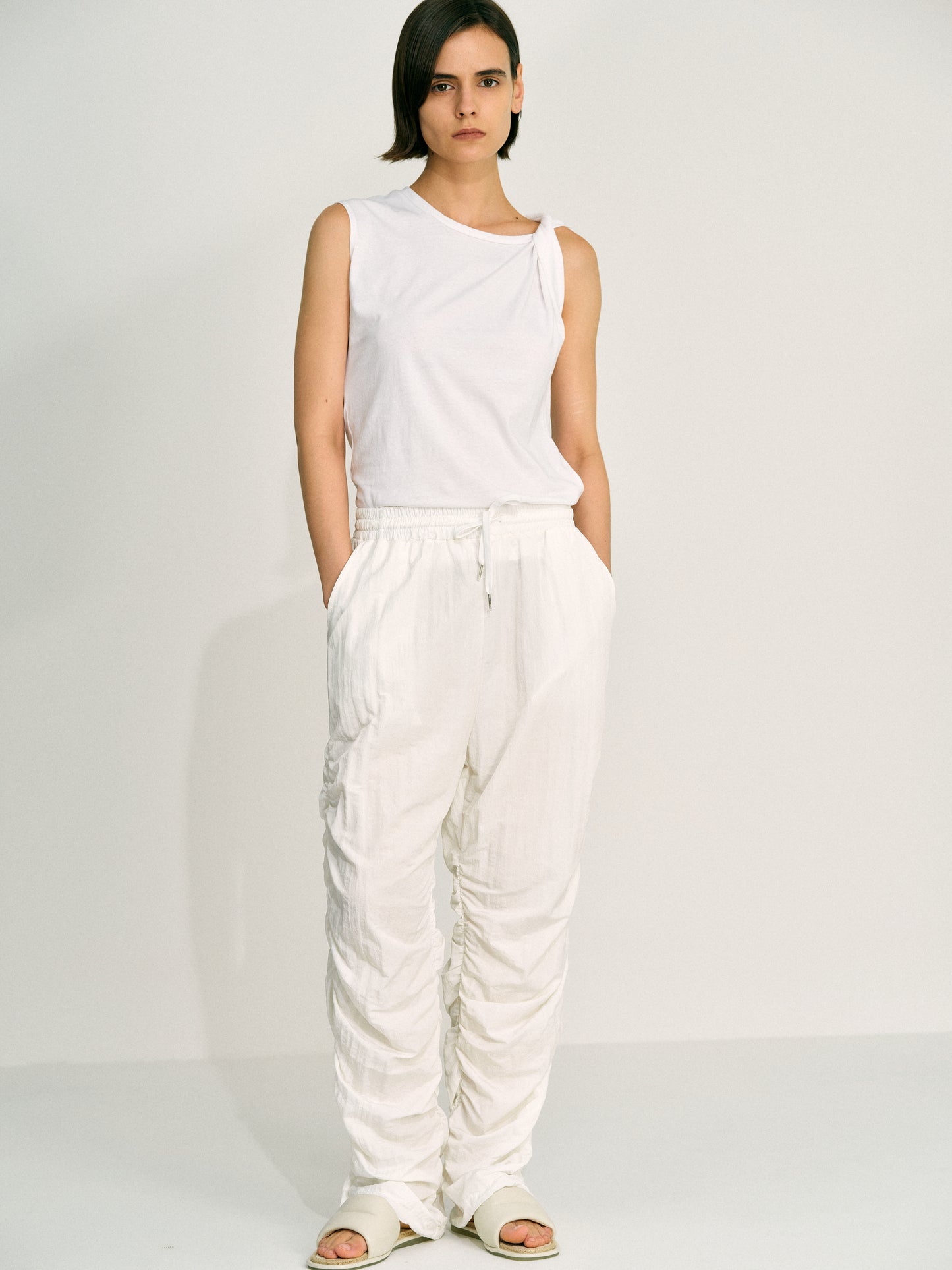 Twist Muscle Tank, White