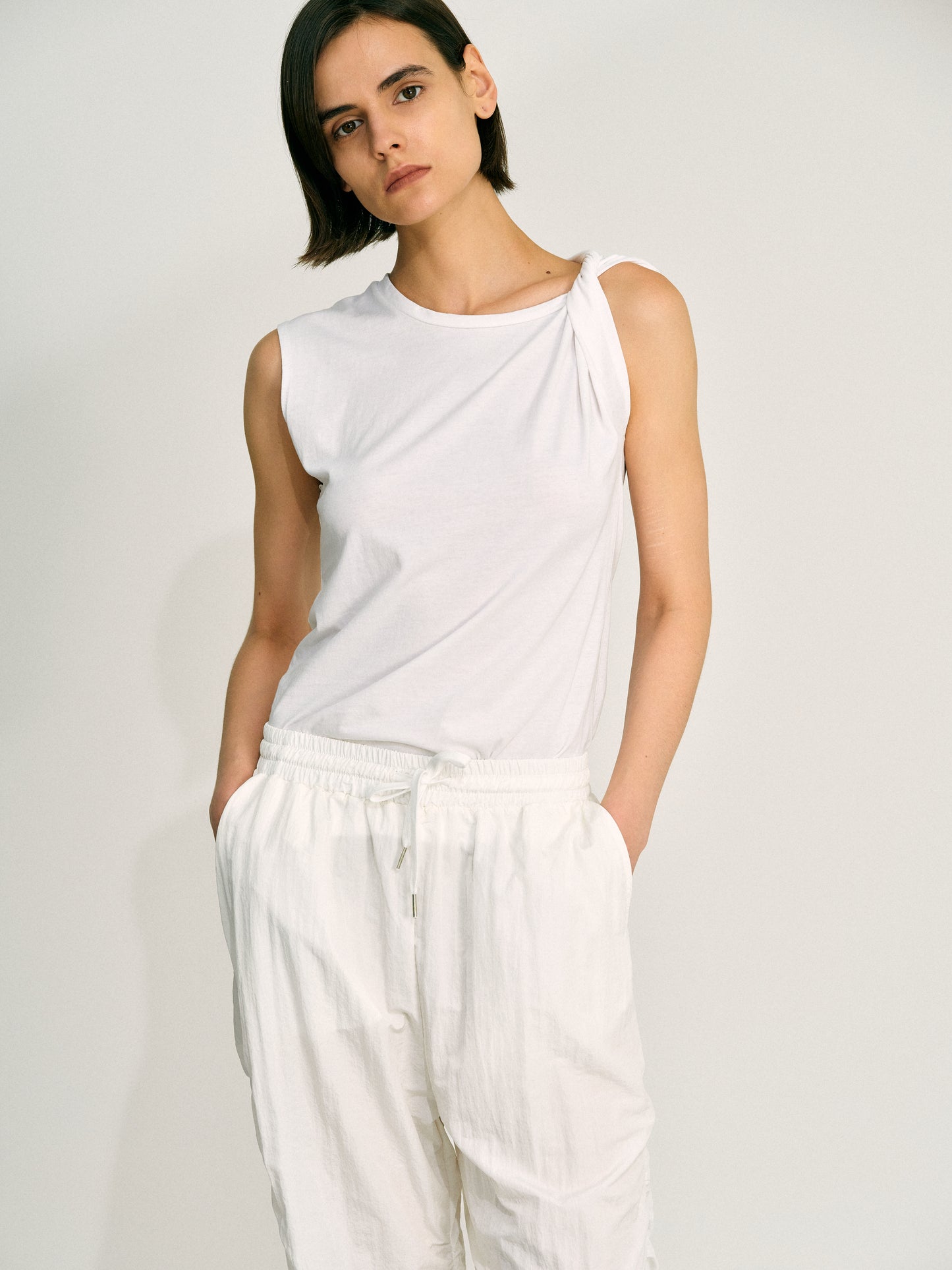 Twist Muscle Tank, White