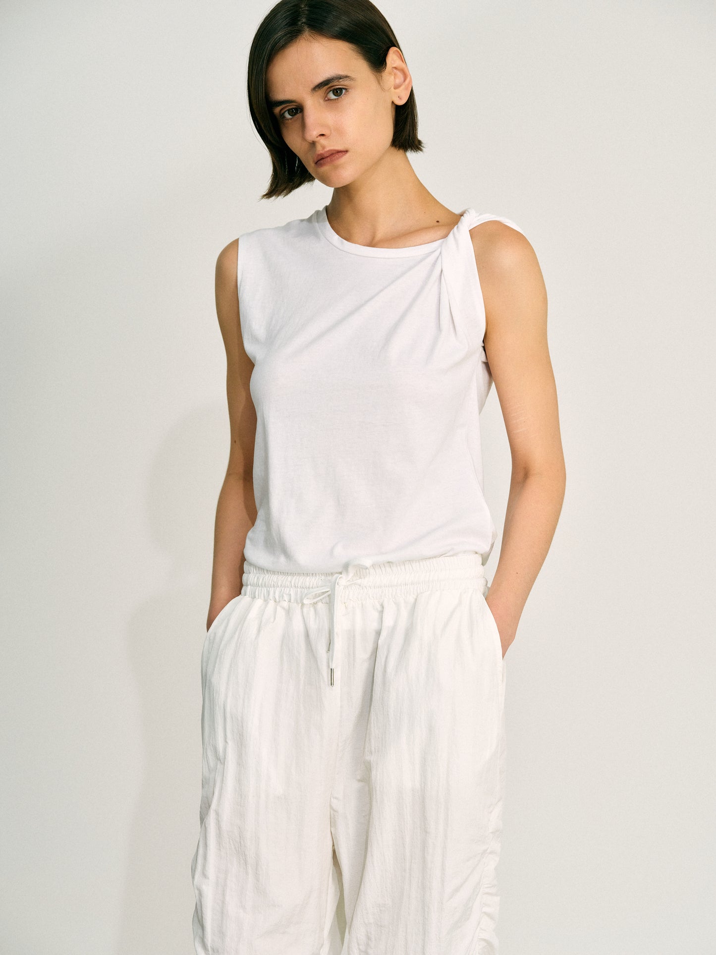 Twist Muscle Tank, White