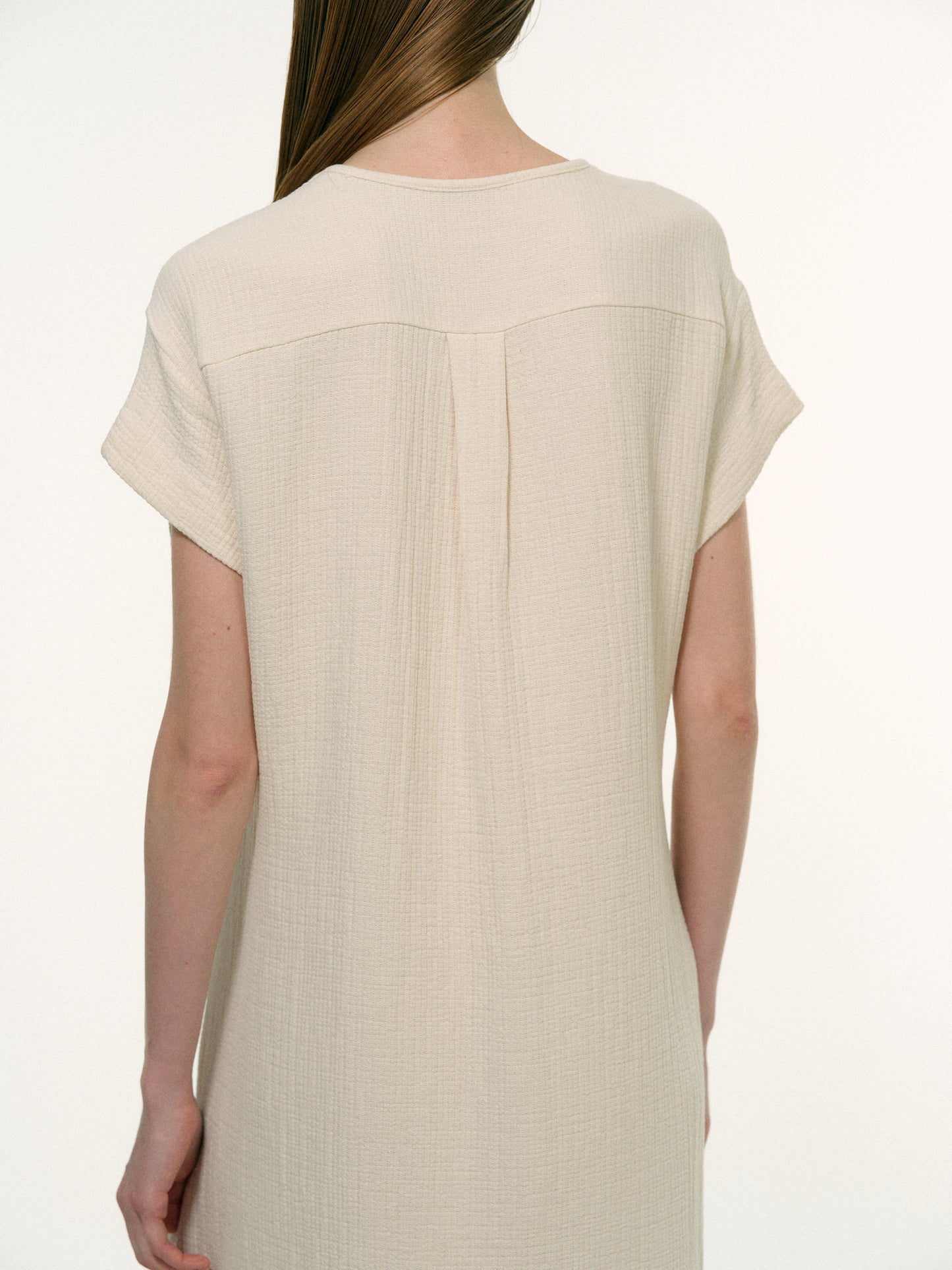 Organic Cotton Tie Dress, Alabaster
