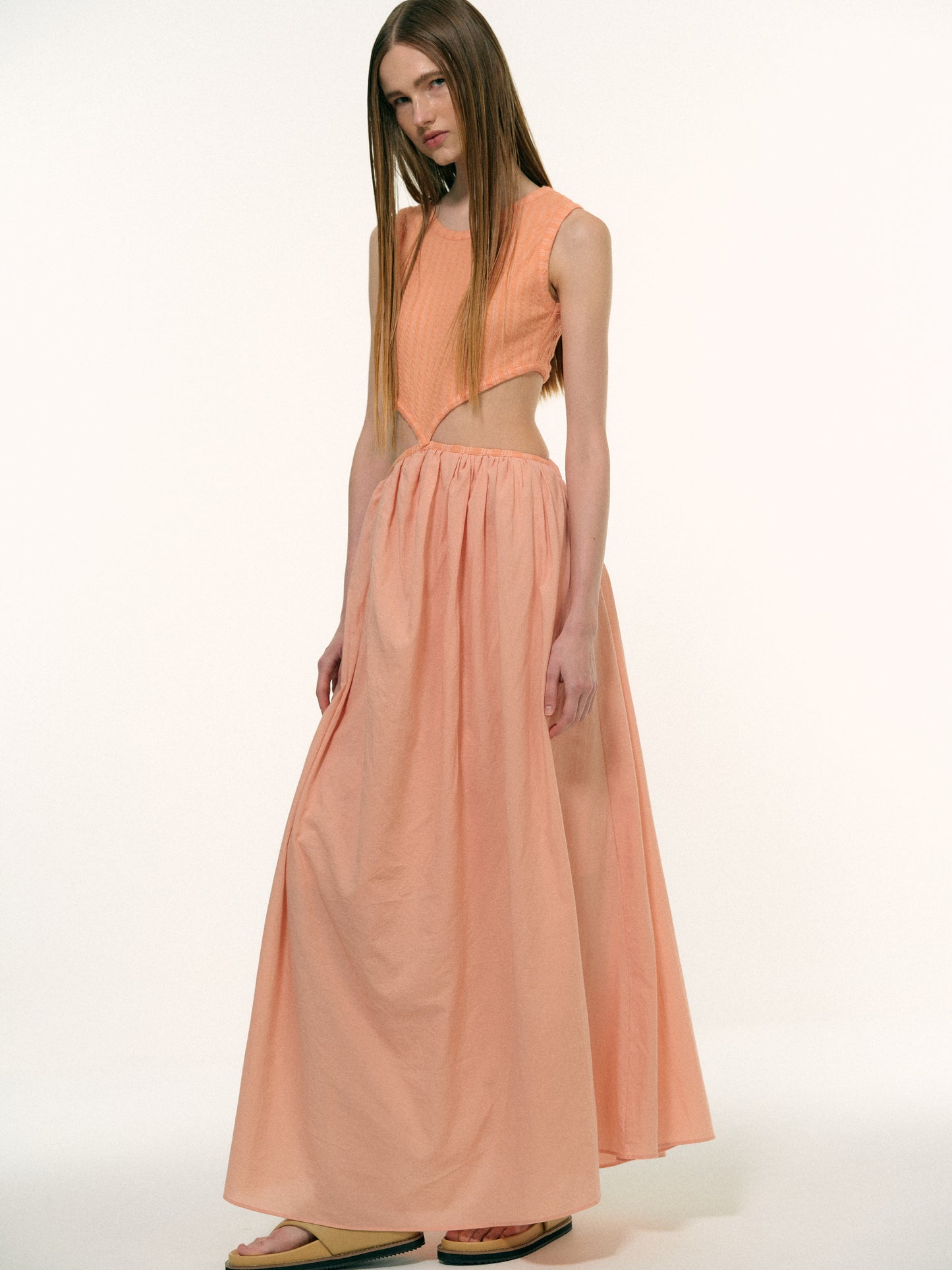 Teardrop Cotton Dress, Cantaloupe