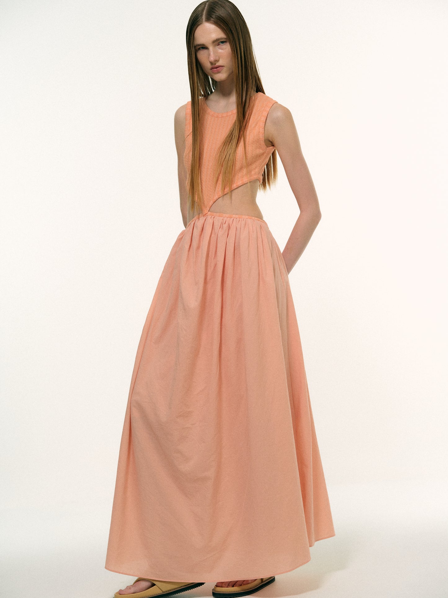 Teardrop Cotton Dress, Cantaloupe