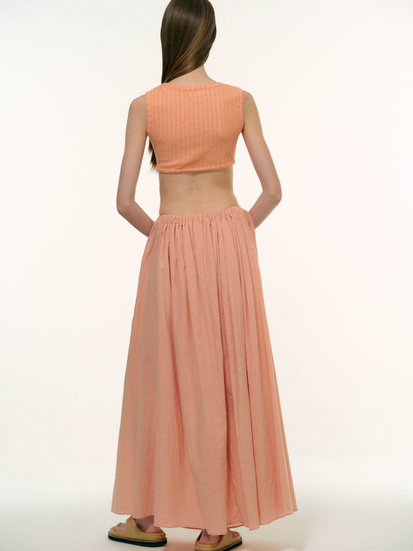 Teardrop Cotton Dress, Cantaloupe
