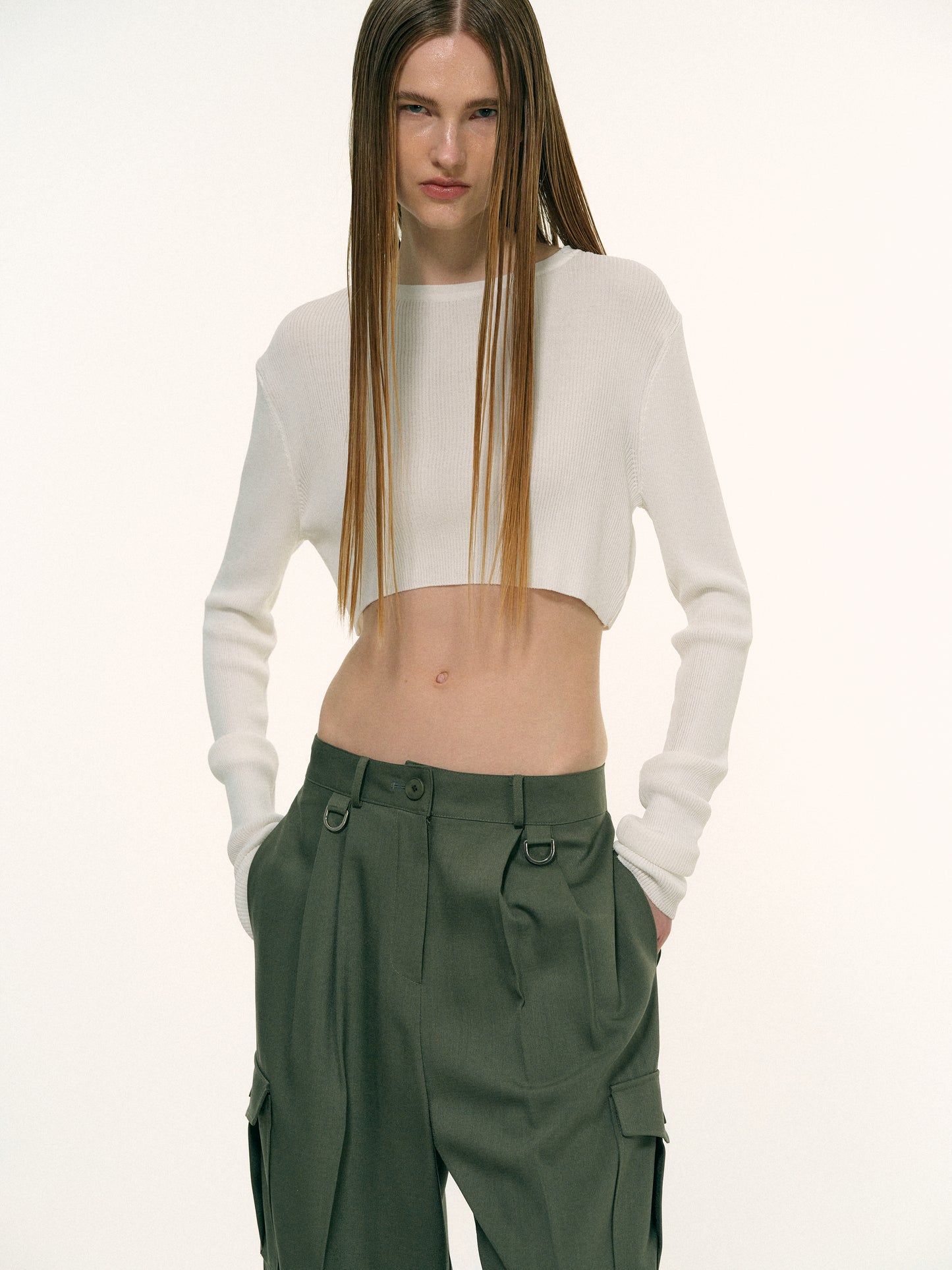 Crop Linen Knit, Porcelain