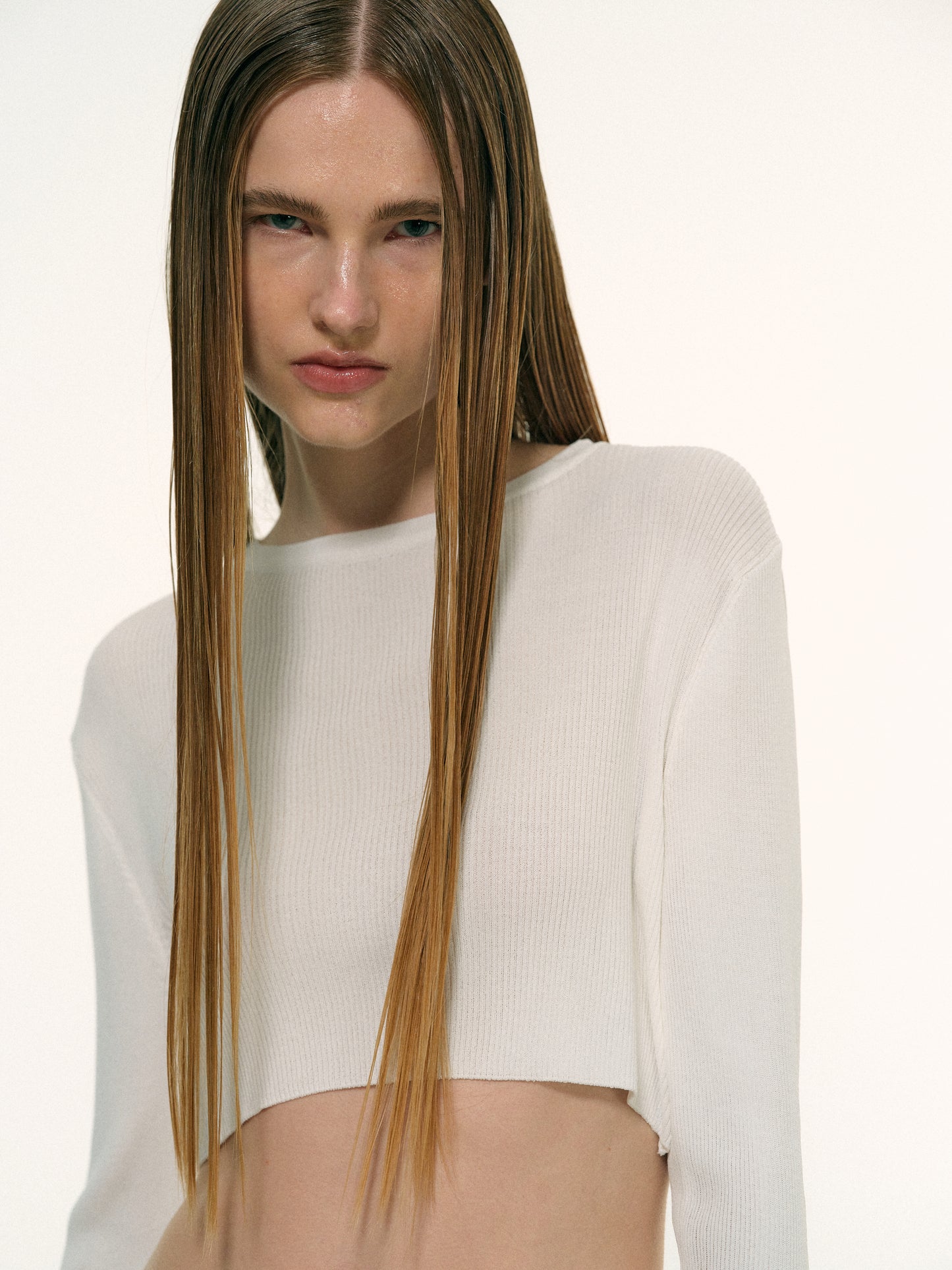 Crop Linen Knit, Porcelain