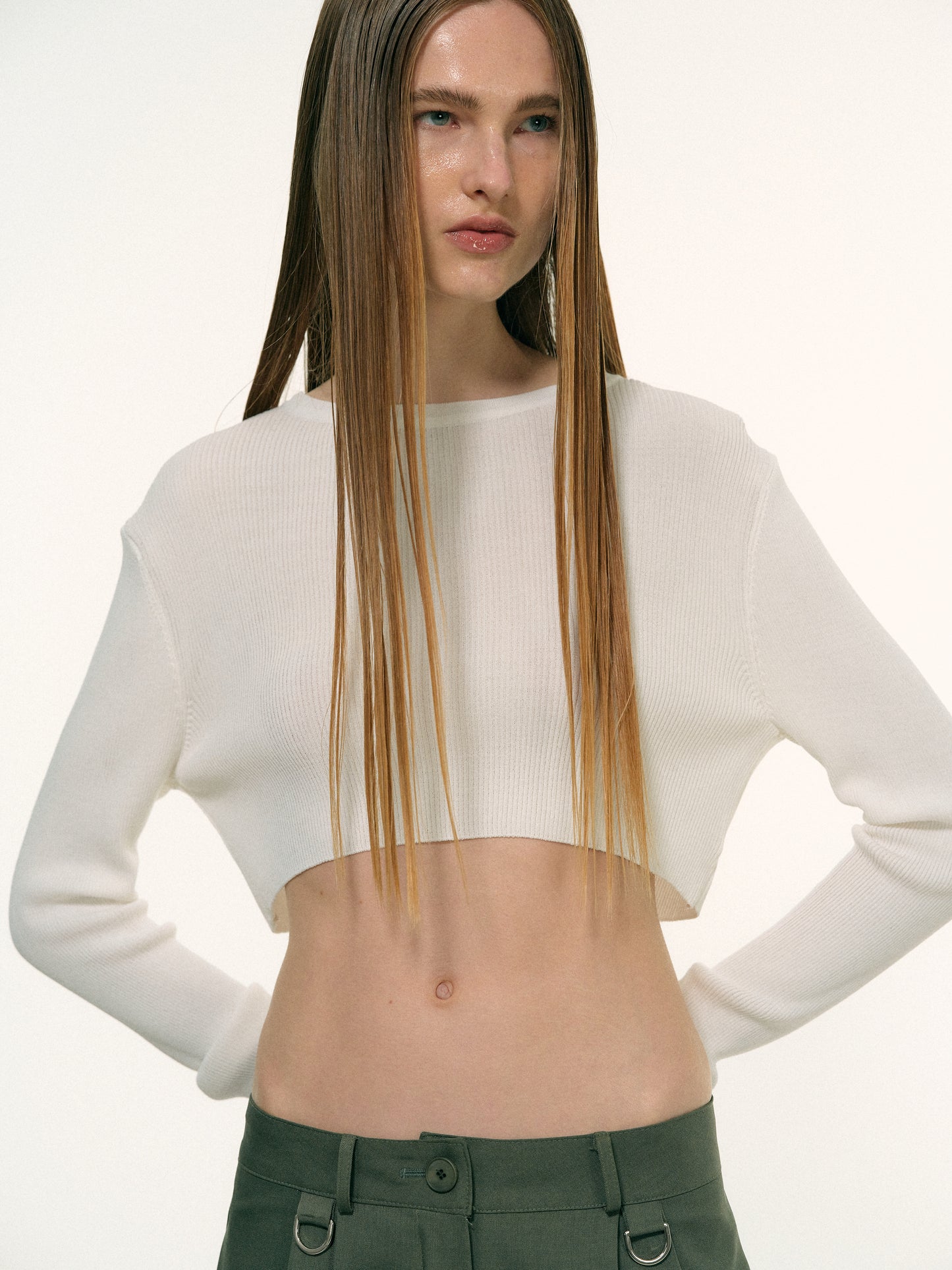 Crop Linen Knit, Porcelain