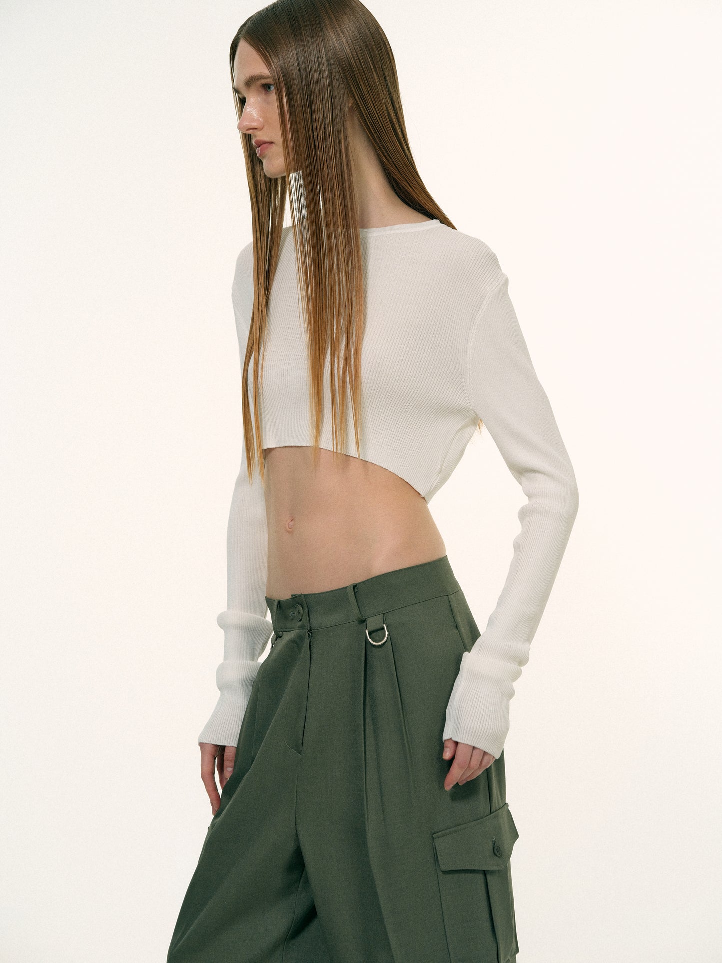 Crop Linen Knit, Porcelain
