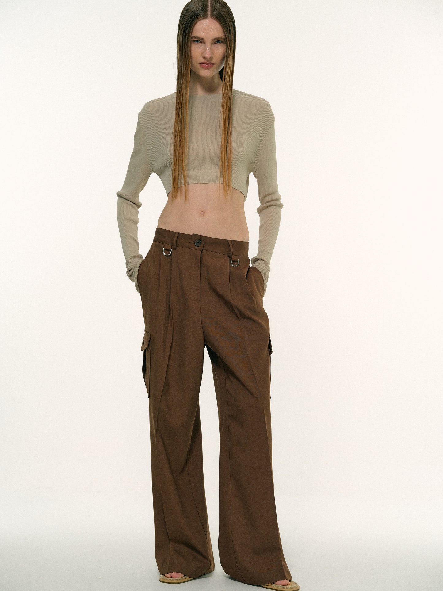 Crop Linen Knit, Taupe