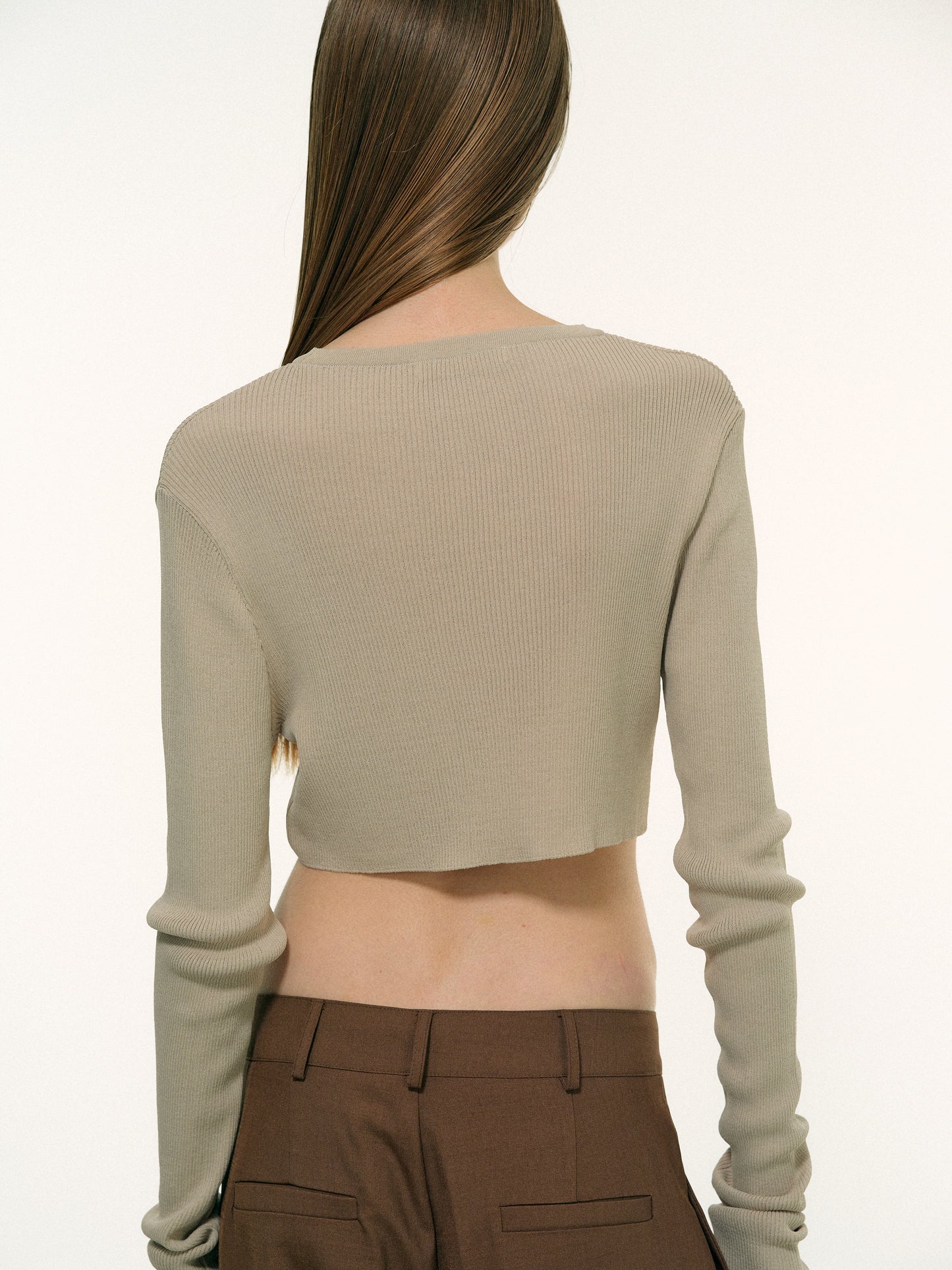 Crop Linen Knit, Taupe
