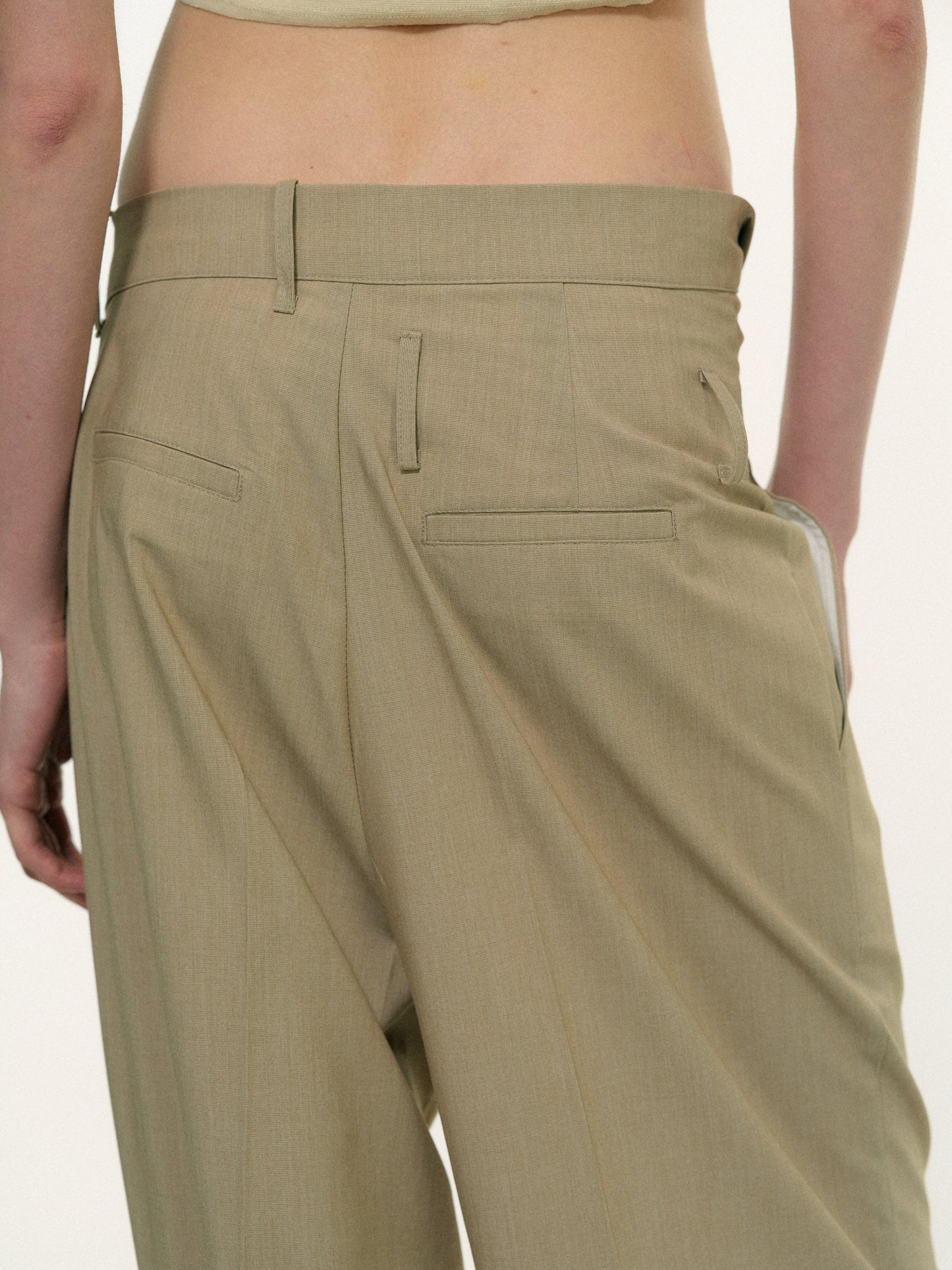 Foldover Suit Trousers, Wheat
