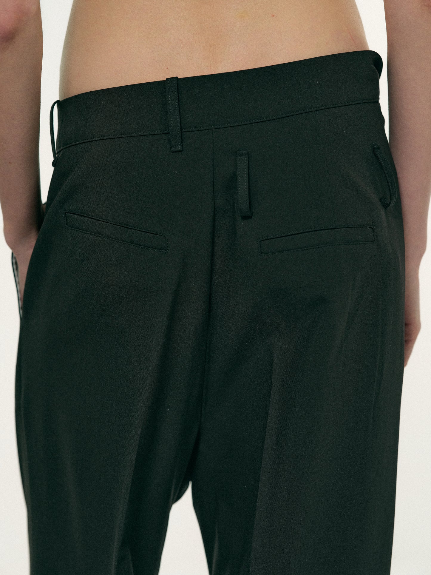 Foldover Suit Trousers, Black