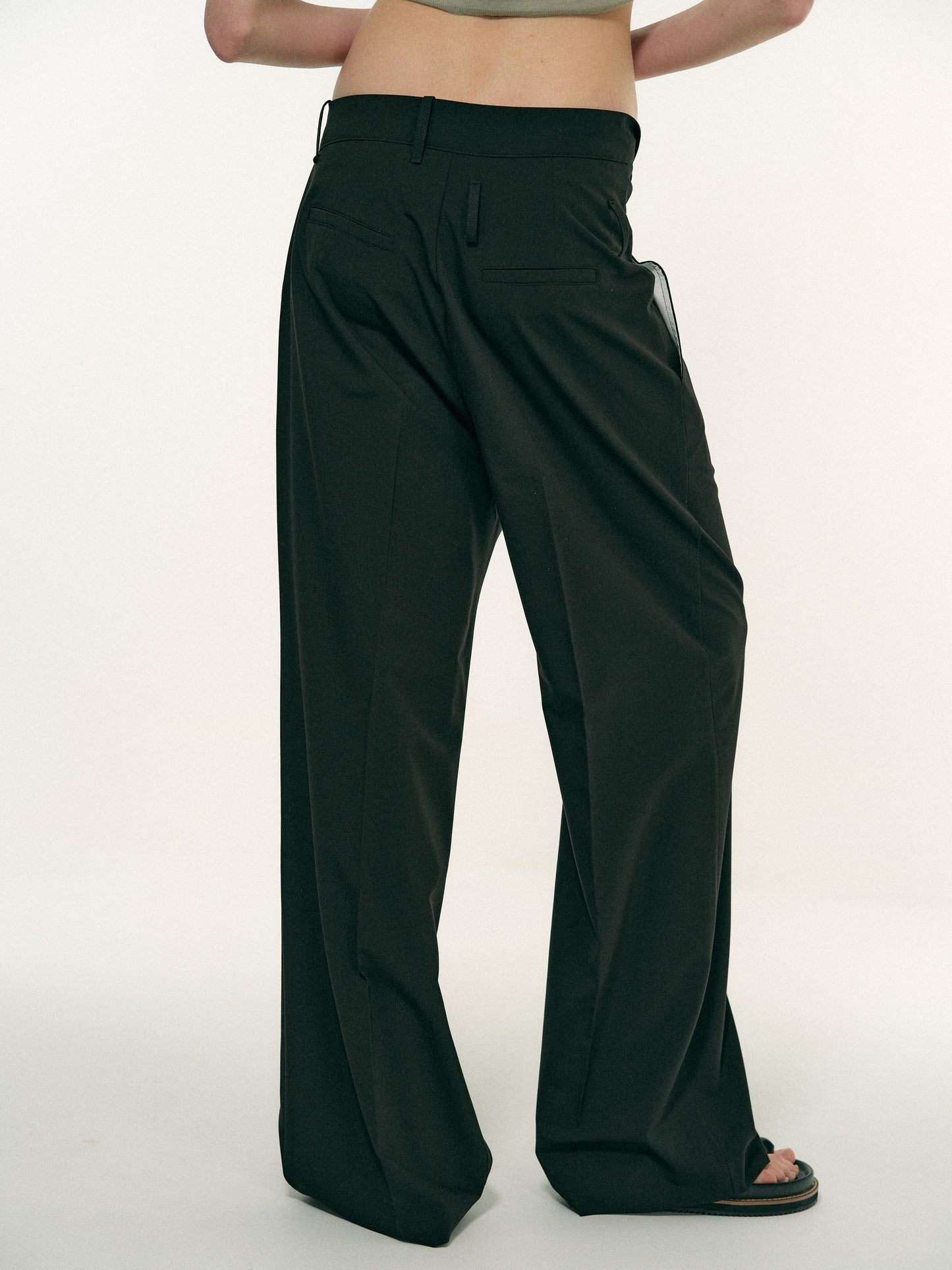 Foldover Suit Trousers, Black