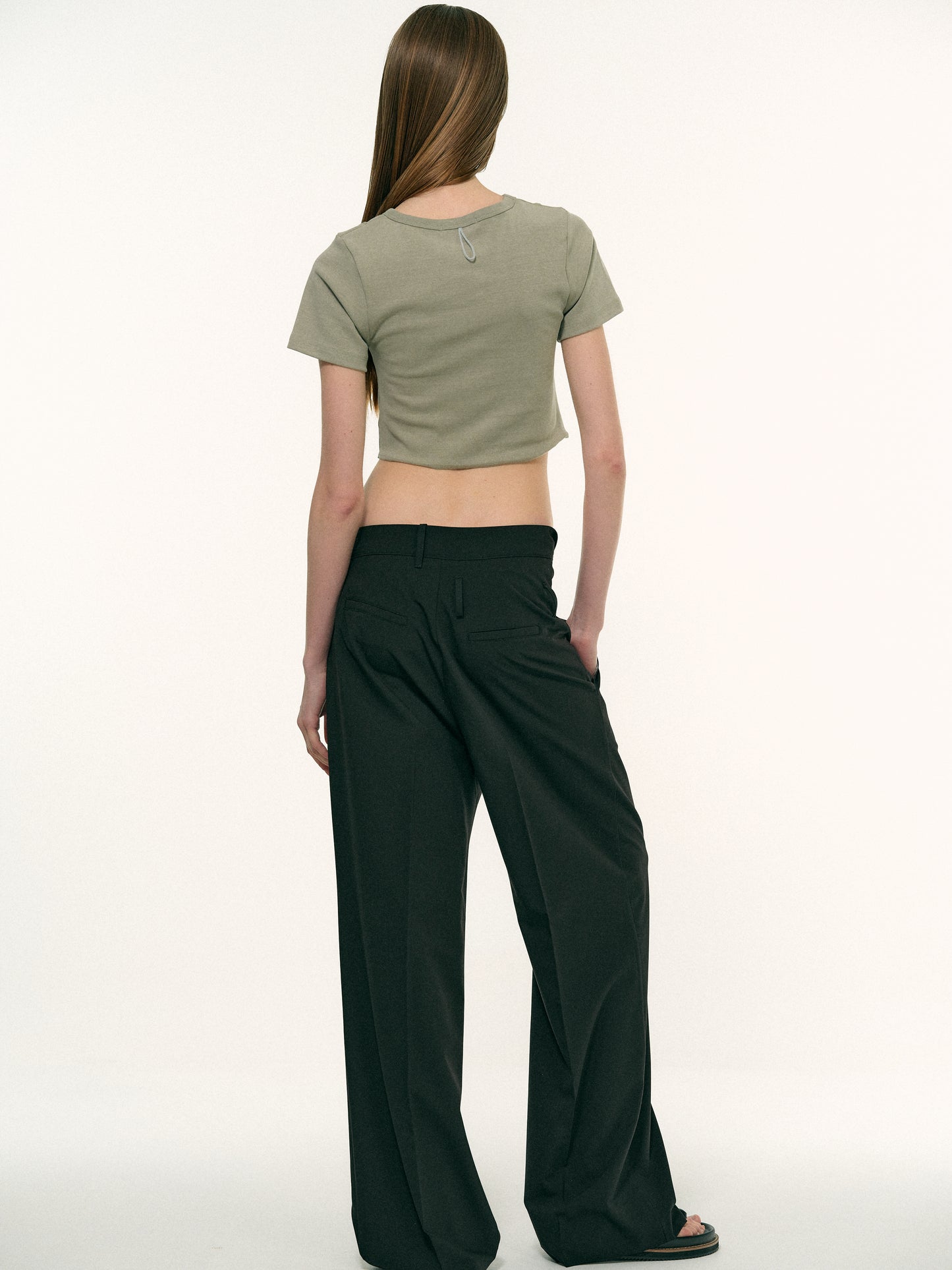 Foldover Suit Trousers, Black