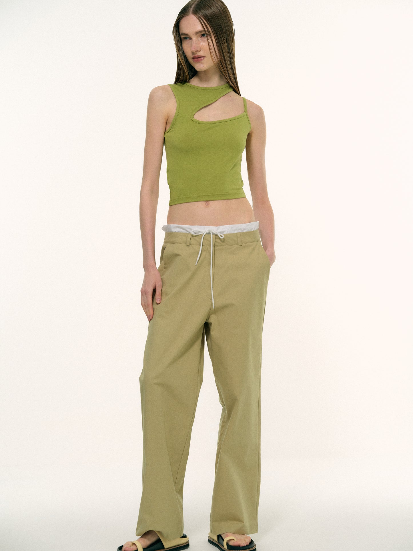 Cut-Out Baby Tank, Moss Green